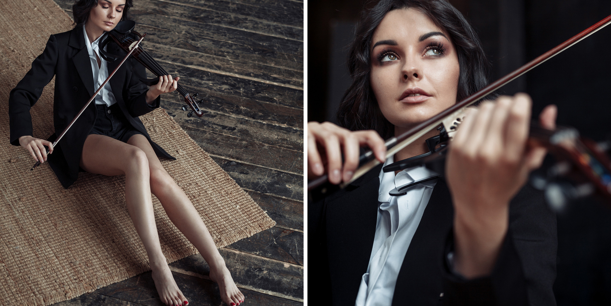 Фотосессия скрипачки со срипой в фотостудии Мосва. Свадебный фотограф Дмитрий Гладков