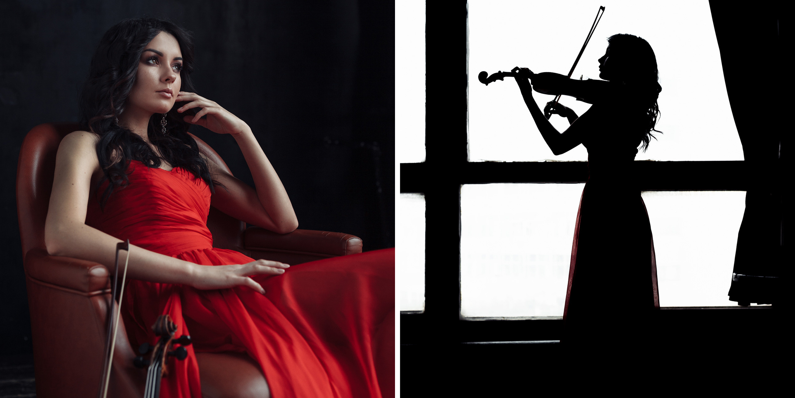 Фотосессия скрипачки со срипой в фотостудии Мосва. Свадебный фотограф Дмитрий Гладков