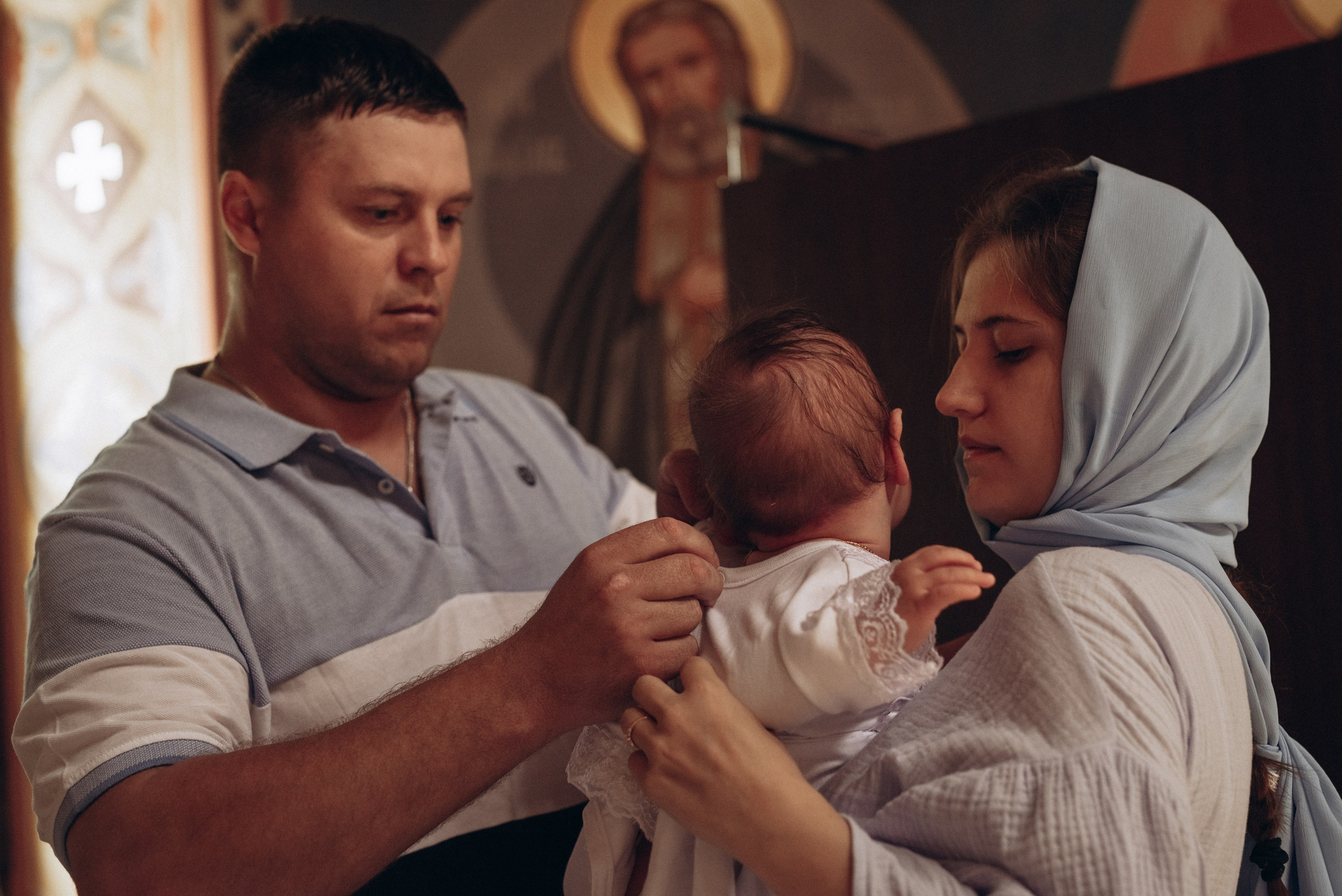 Крещение Ксении и Елизаветы. Фотограф новорождённых и семейный фотограф в Иваново Любовь Капранова