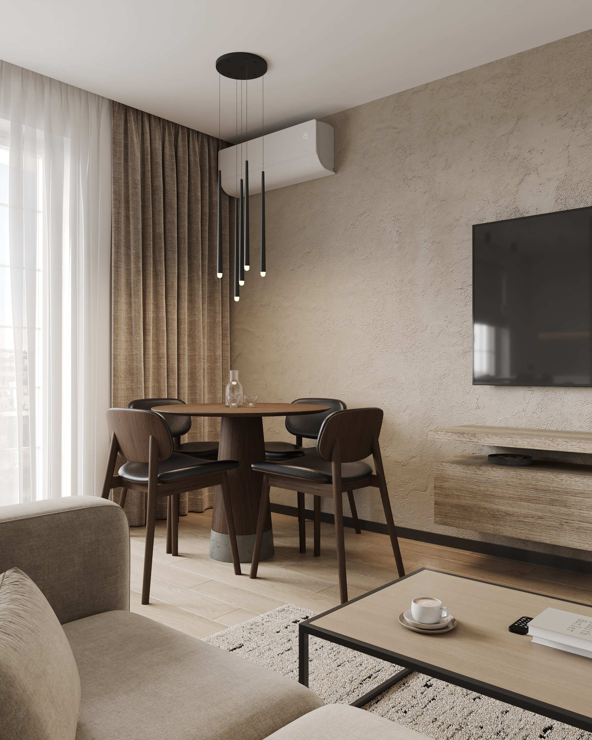 Modern beige. Дизайн интерьера | 3D визуализация | Миланская Марина