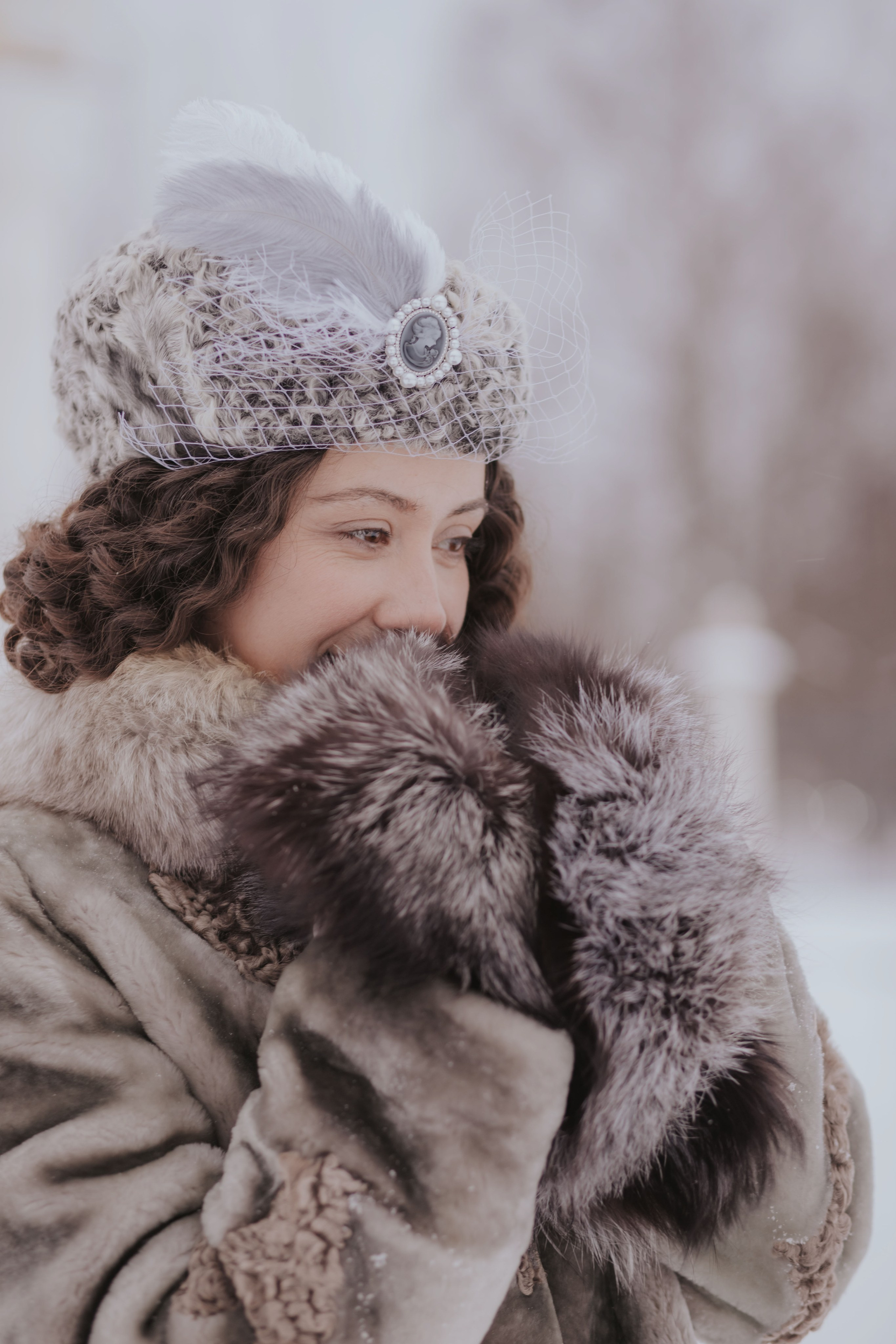 Зима в стиле модерн. Художественная винтажная фотография