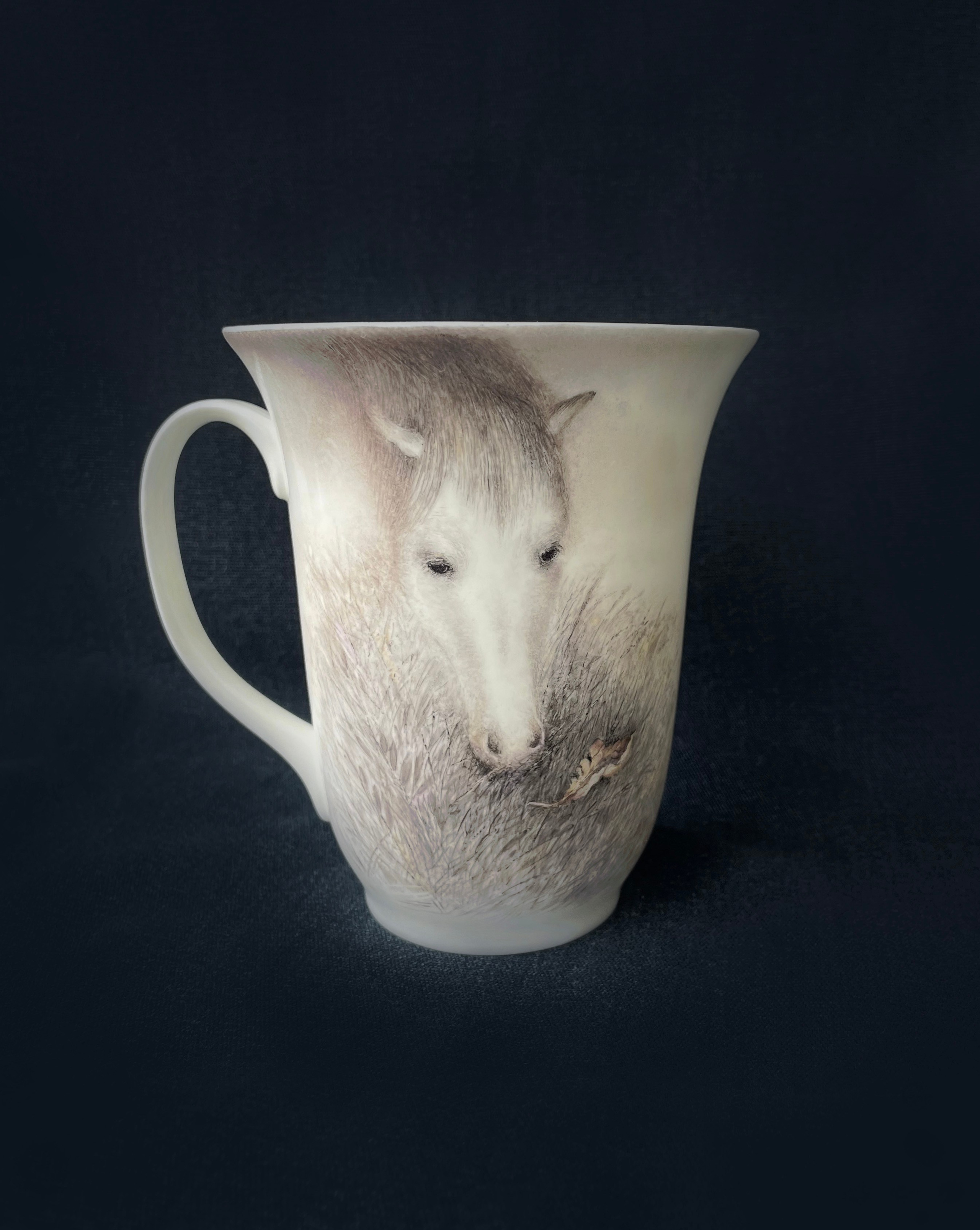 Бокал «Ёжик в тумане» костяной фарфор ИФЗ. Роспись фарфора в Санкт-Петербурге  