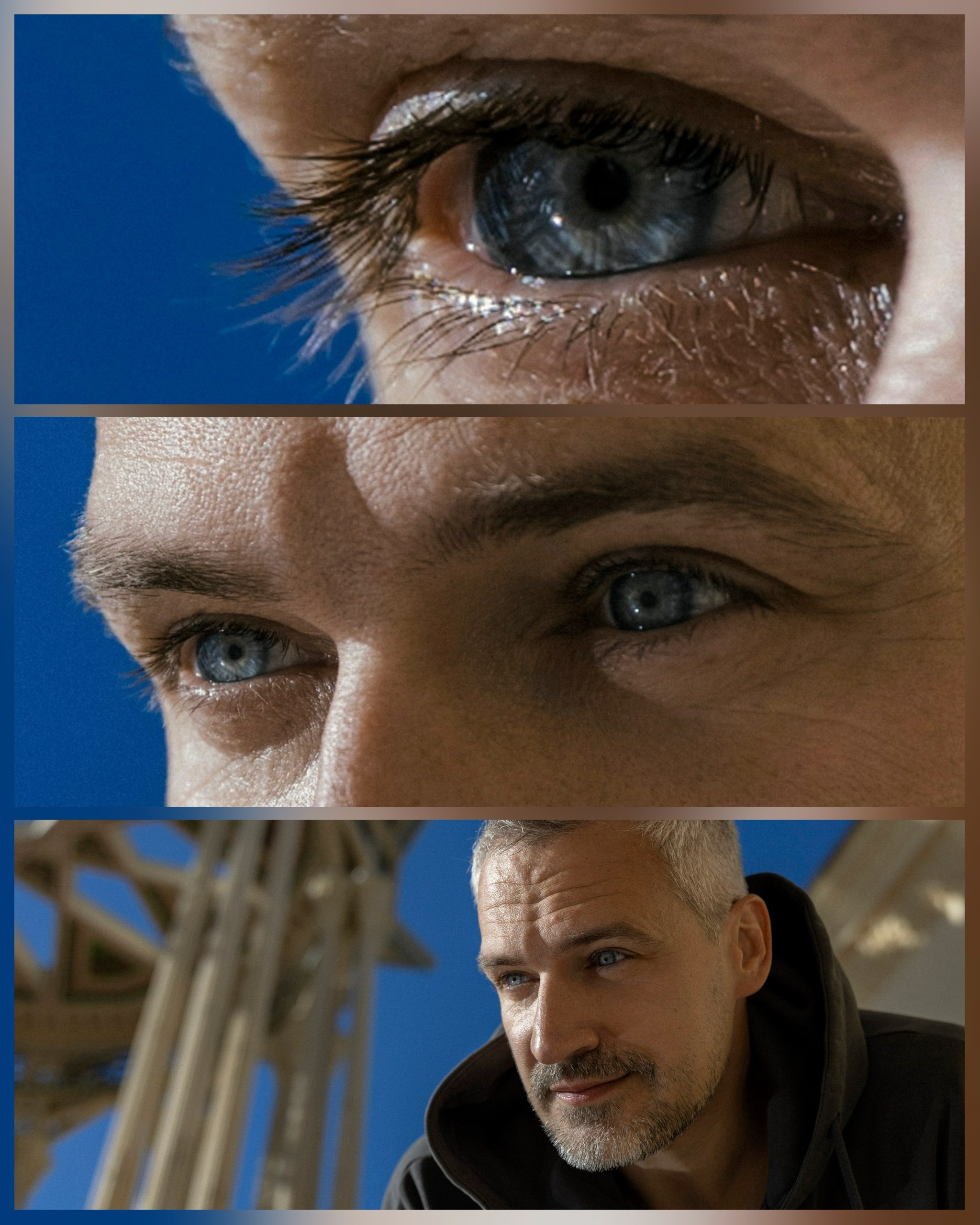 голубые глаза мужчины крупным планом