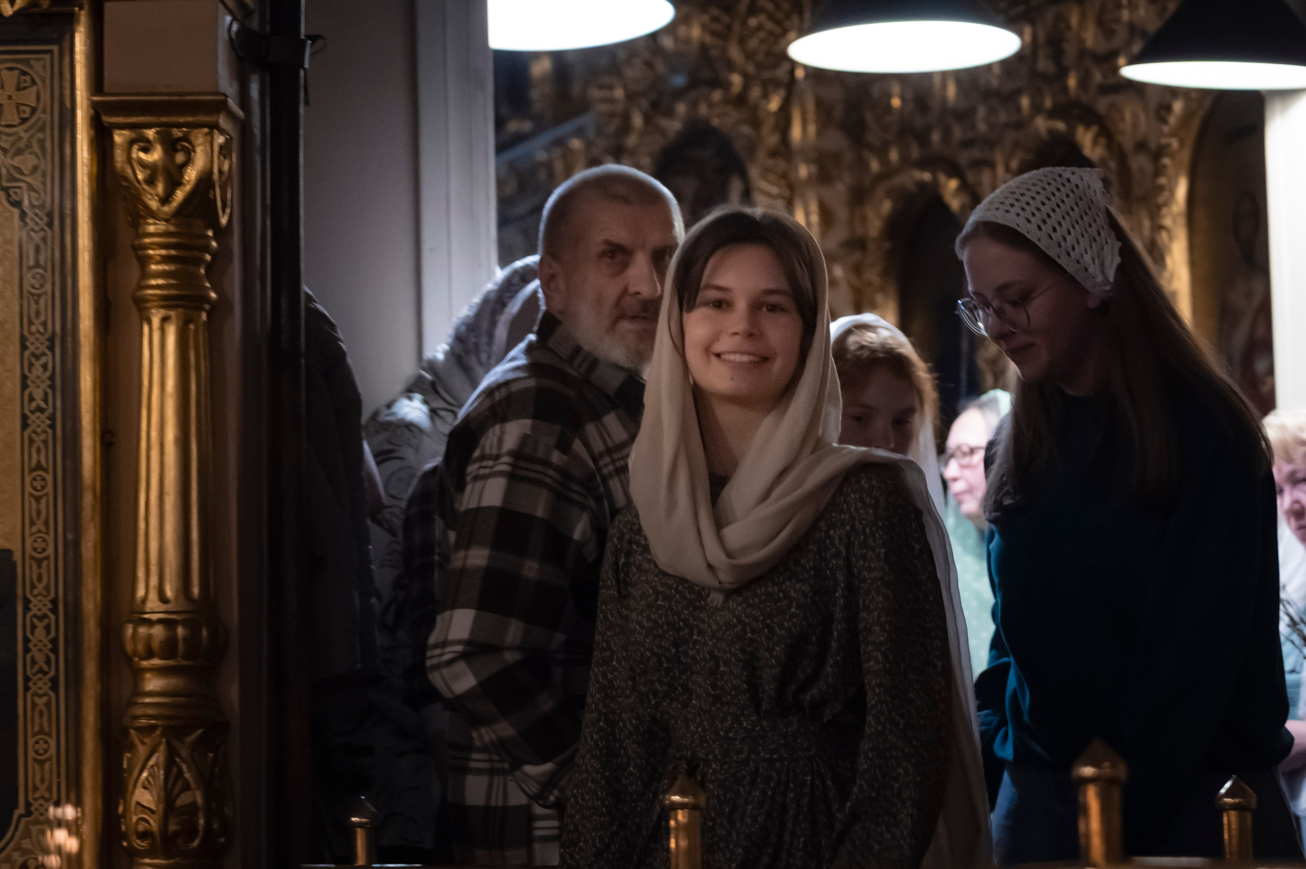 Богородский Храм. Всенощное бдение. Освящение верб. Антон и Татьяна Денисенко — В храме