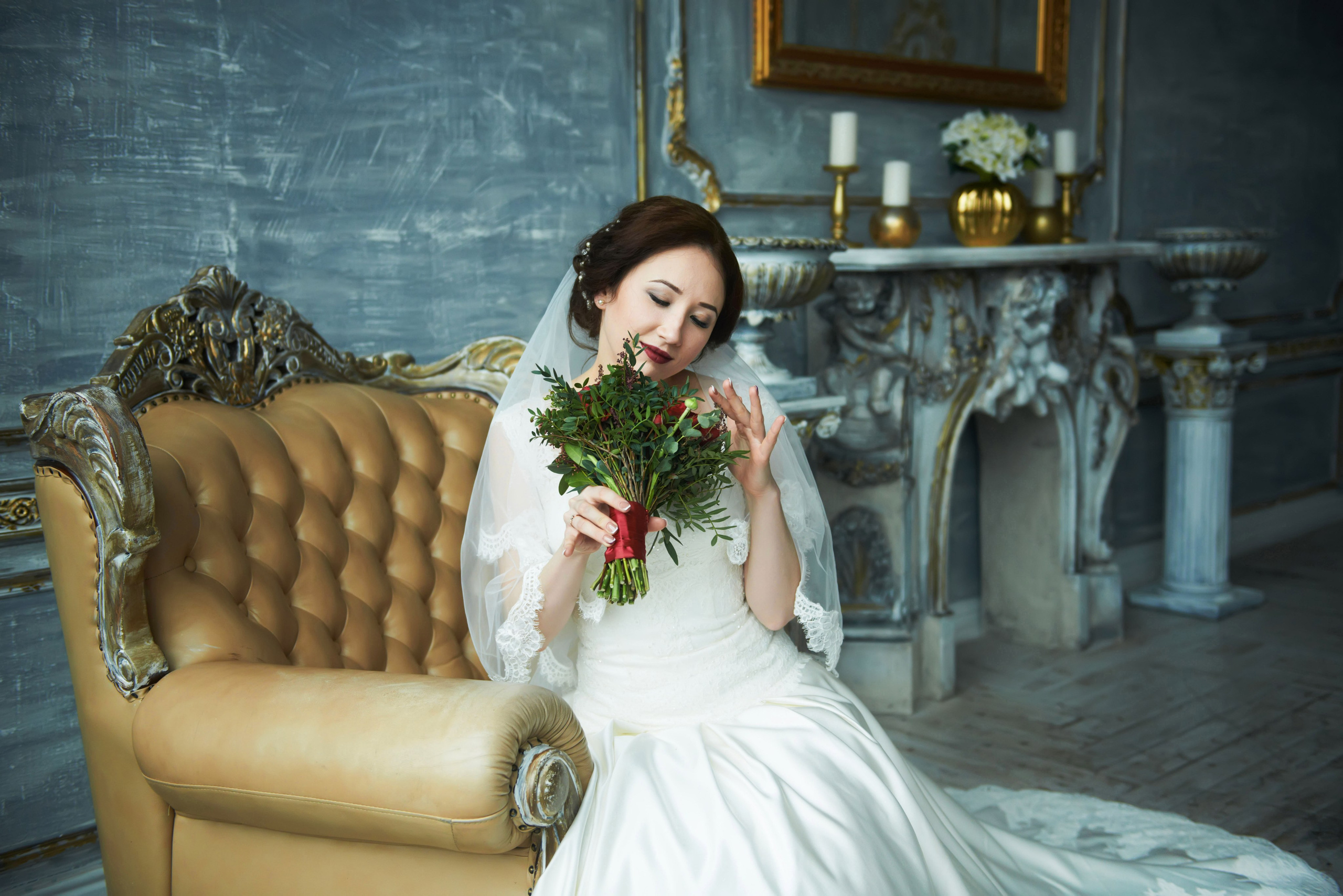 Индира и Дмитрий (свадебная фотосессия в Ботаническом саду и в фотостудии). Портретный, семейный и свадебный фотограф в Санкт-Петербурге и в Пушкине Ширяев Денис