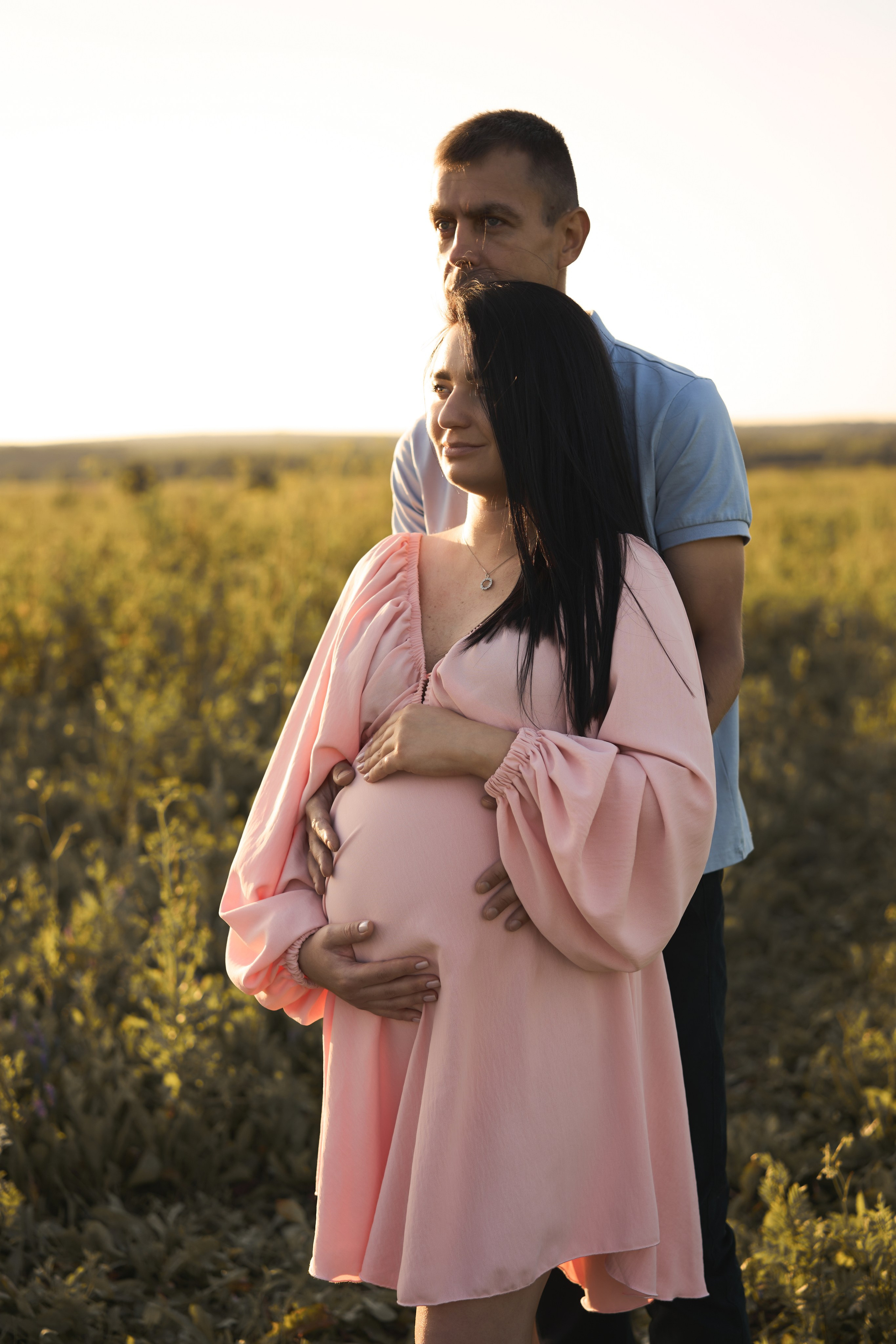 Семейная фотосессия беременность на закате. Фотограф Екатеринбург Кокшарова Александра