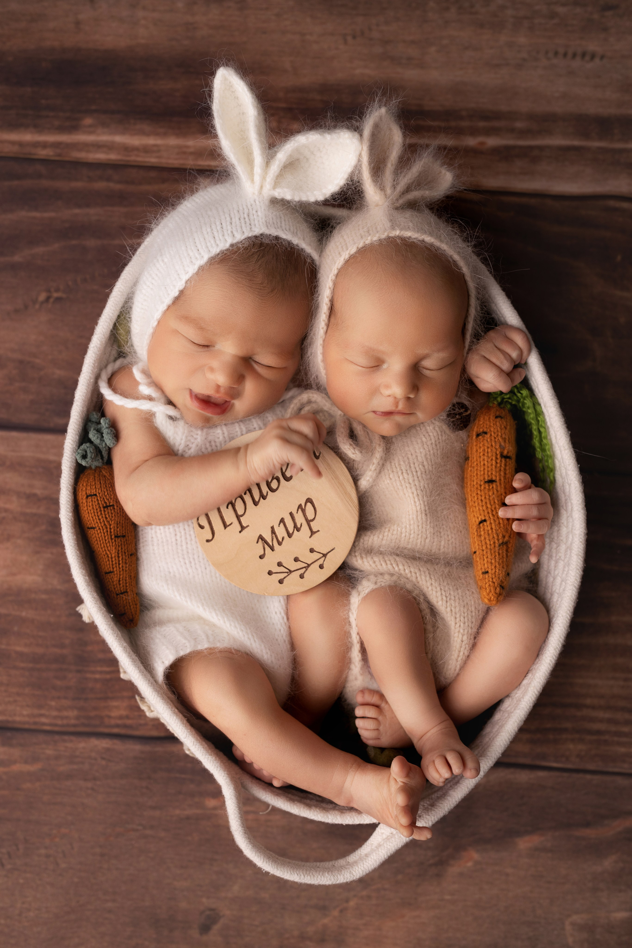 Фотосъемка двойни. Фотограф новорожденных малышей в Омске и Омской области Эльвира Камаева