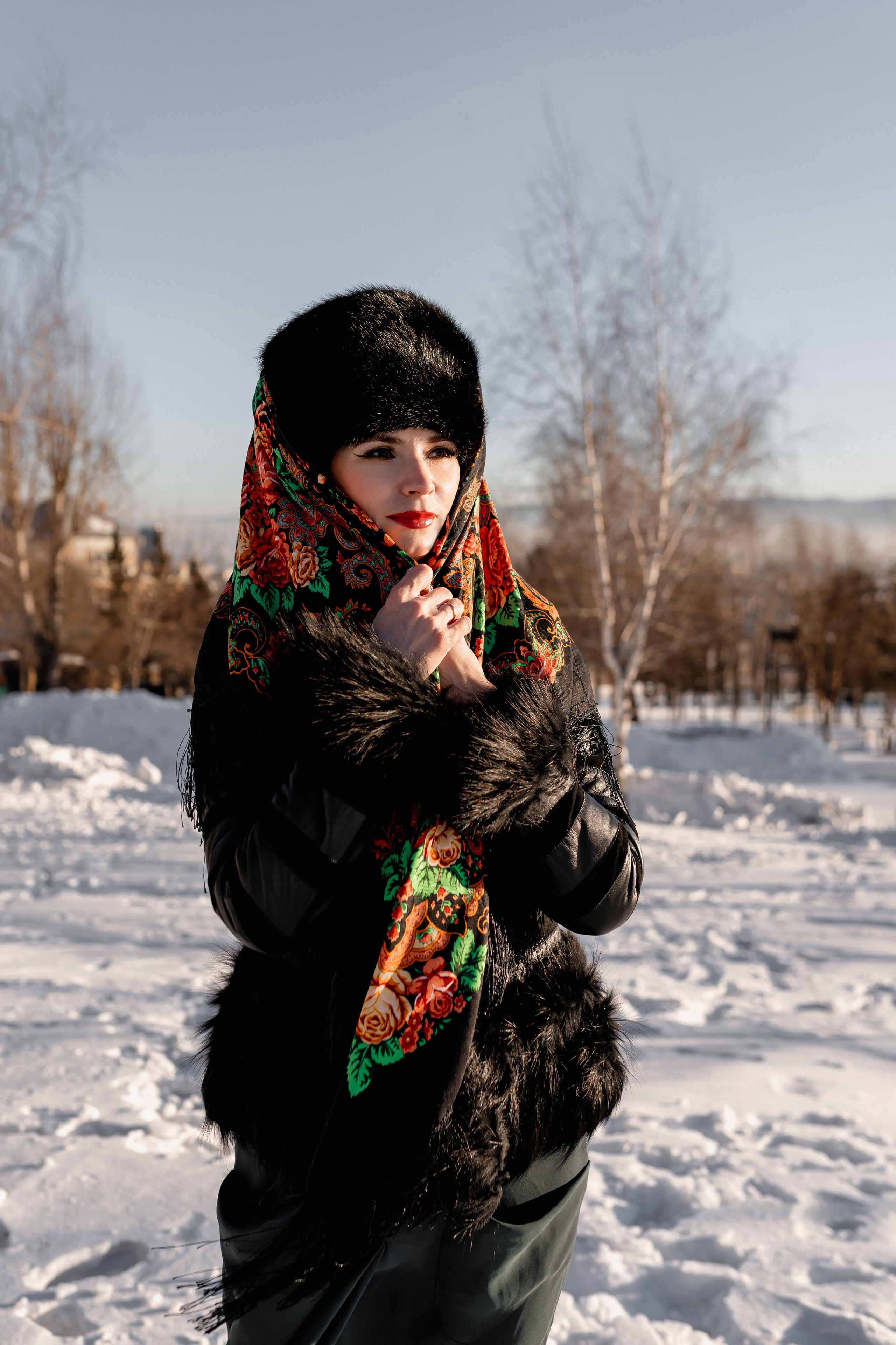 Зимняя фотосессия в русском стиле. Фотограф Ким Наталья в Красноярске