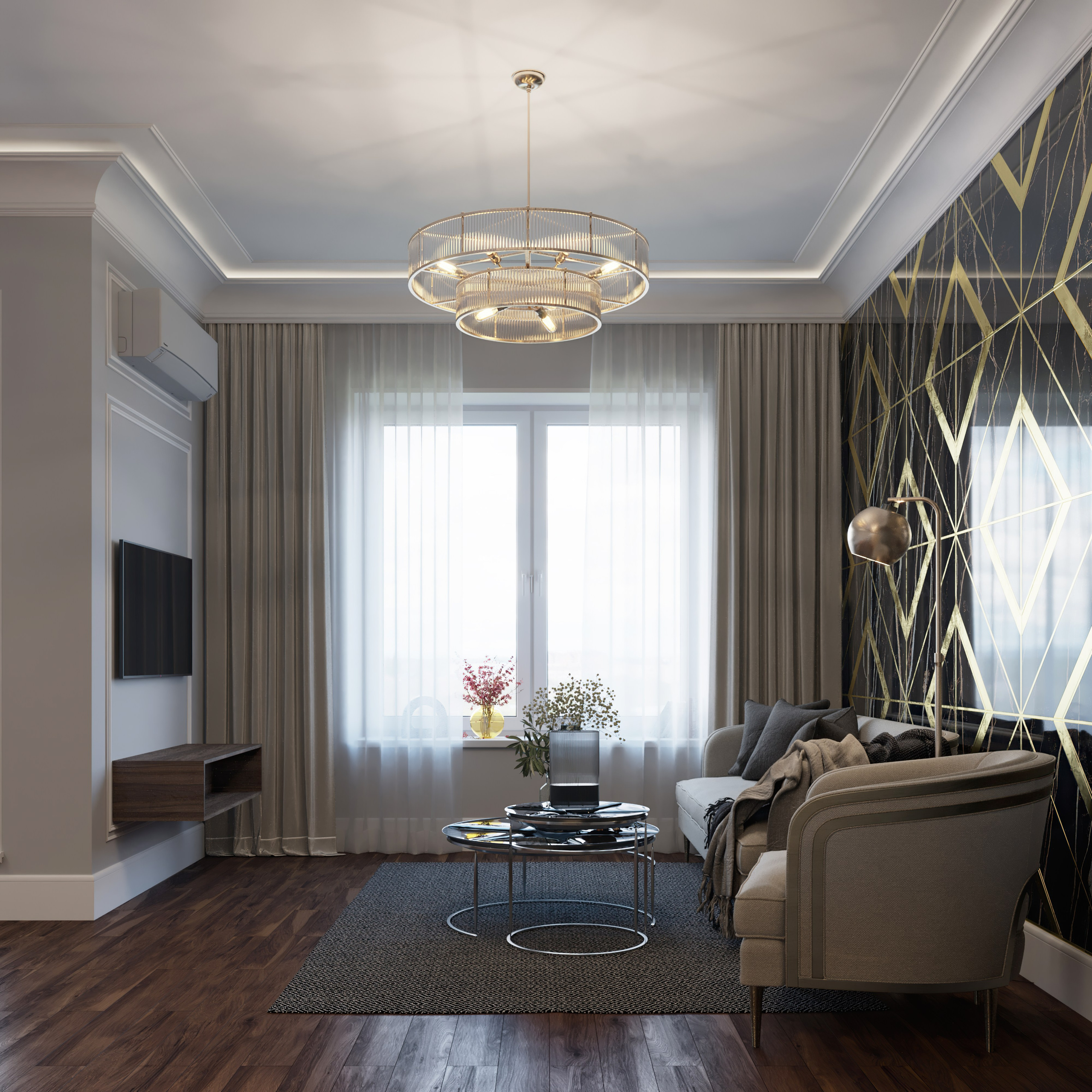 Coastal Cottage — Interior in Modern Classic Style. 3D INTERIOR AND ARCHITECTURE VISUALIZATION