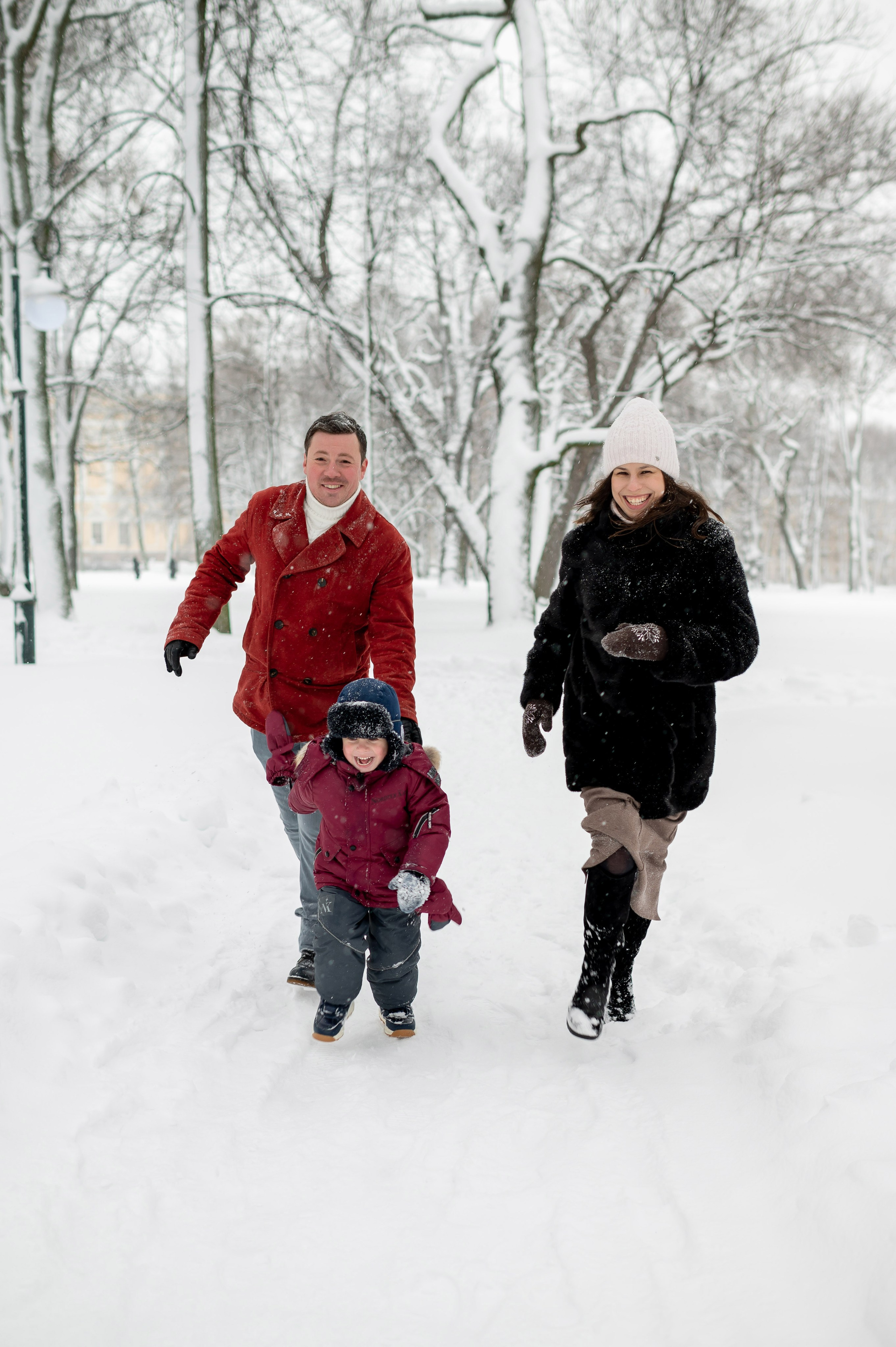 Зимняя прогулка Валерия, Андрей и Егор. Портретный, семейный и свадебный фотограф в Санкт-Петербурге и в Пушкине Ширяев Денис