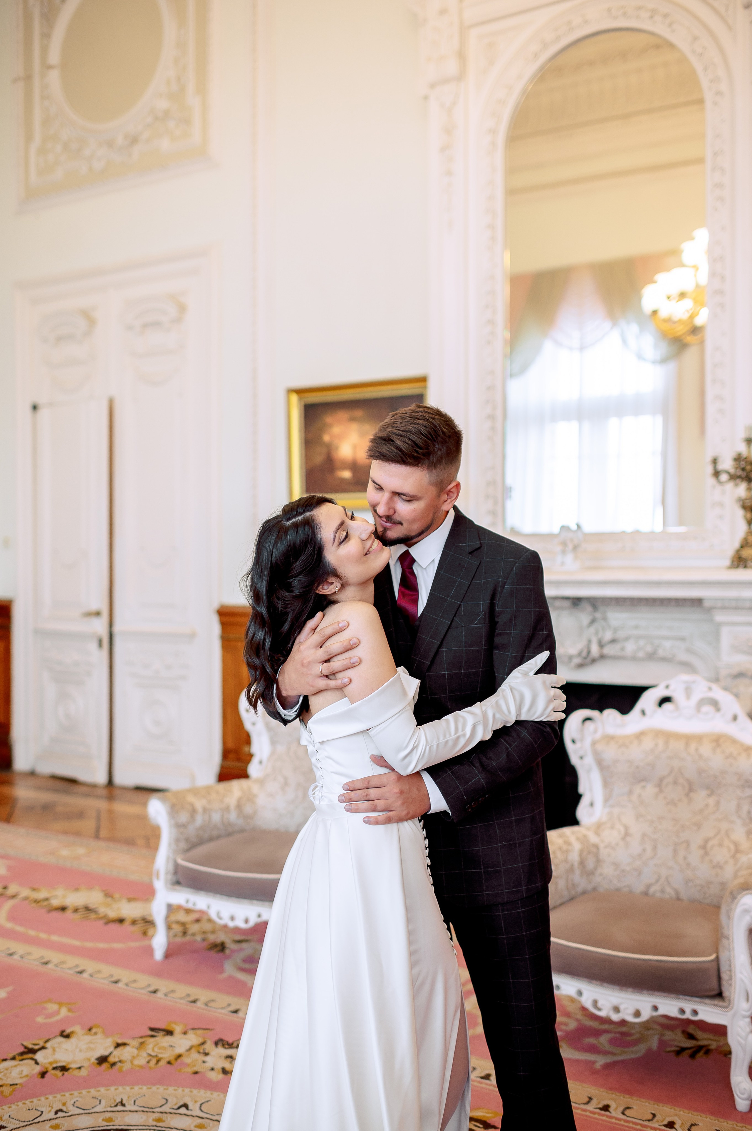 Камерная свадьба в Первом Дворце Бракосочетания №1 на Английской набережной Яны и Евгения. Портретный, семейный и свадебный фотограф в Санкт-Петербурге и в Пушкине Ширяев Денис