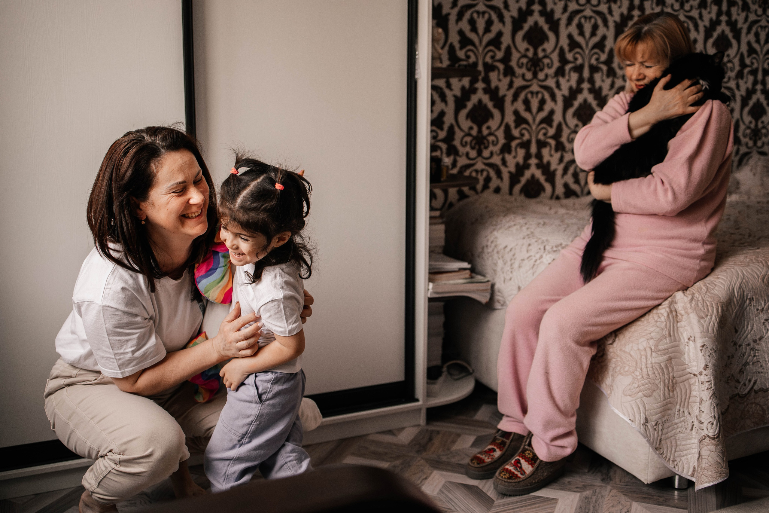 Семейная новогодняя фотосессия дома для Лены, мама Любы и Дашули. Семейный фотограф в Москве, Щелково, Фрязино _ Виктория Степанова