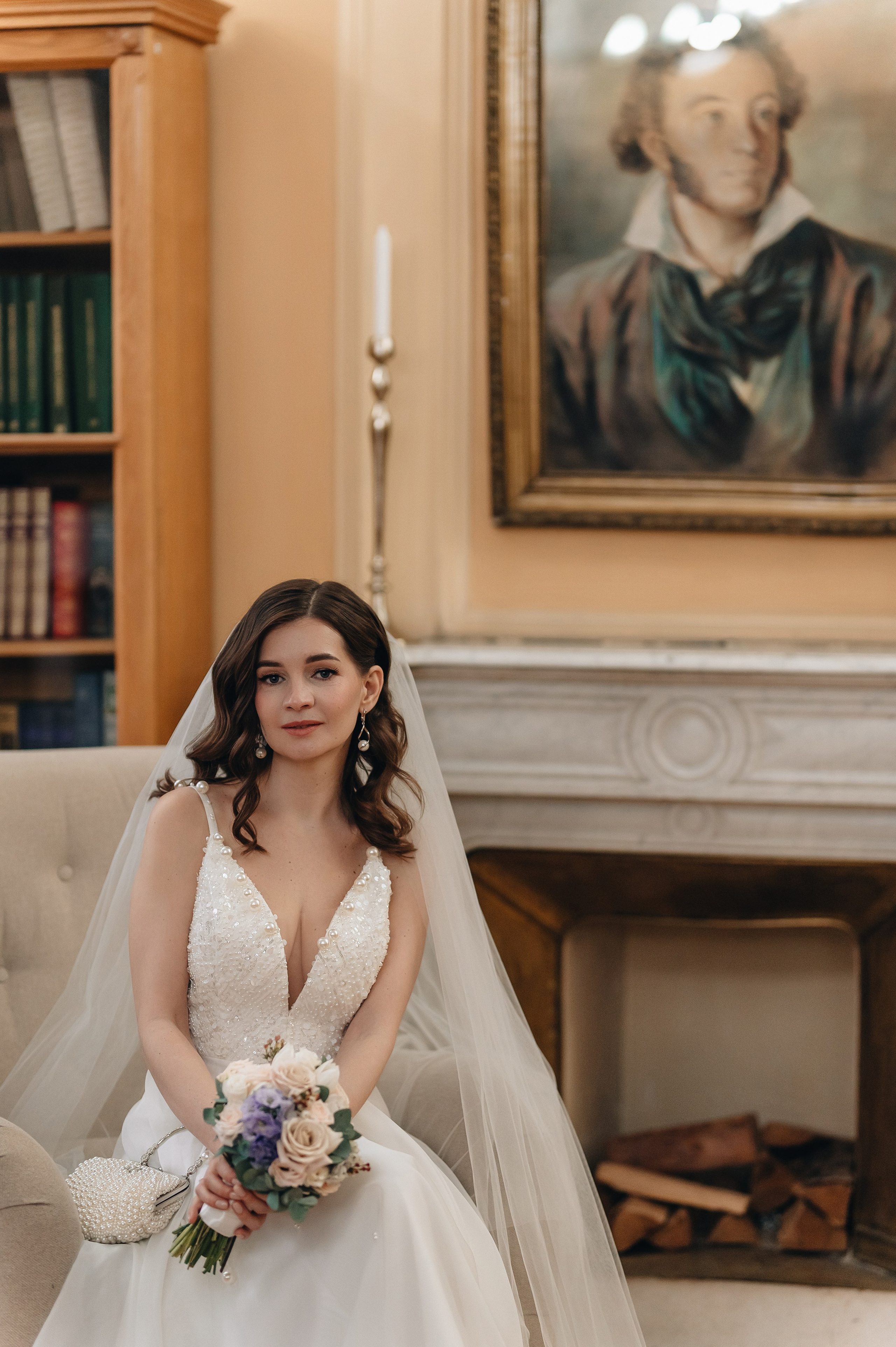 Свадебная фотосессия в библиотеке им. Пушкина. Портретный фотограф Москва Светлана Кашура