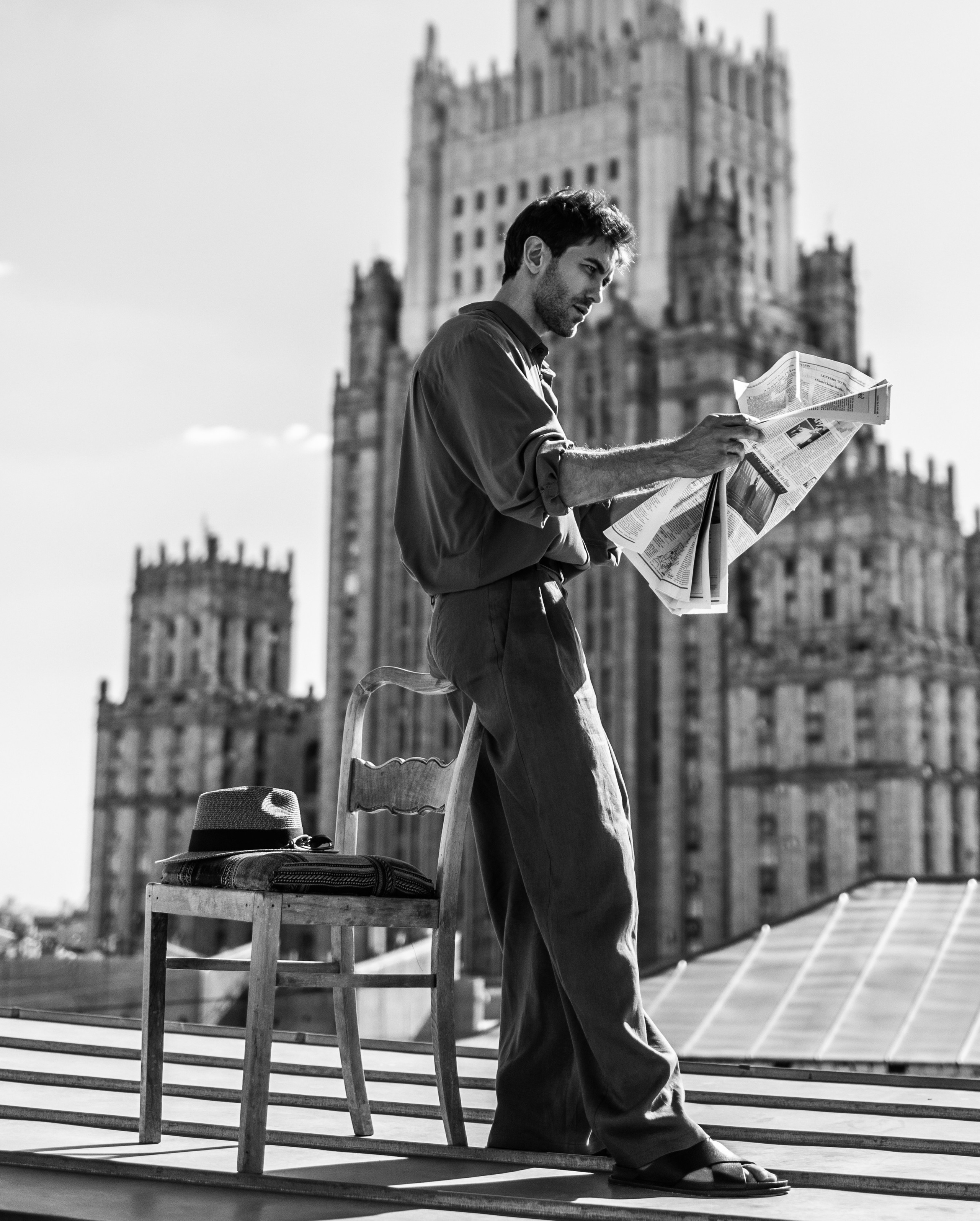 Фотограф Москва центр, черно-белый мужской портрет.