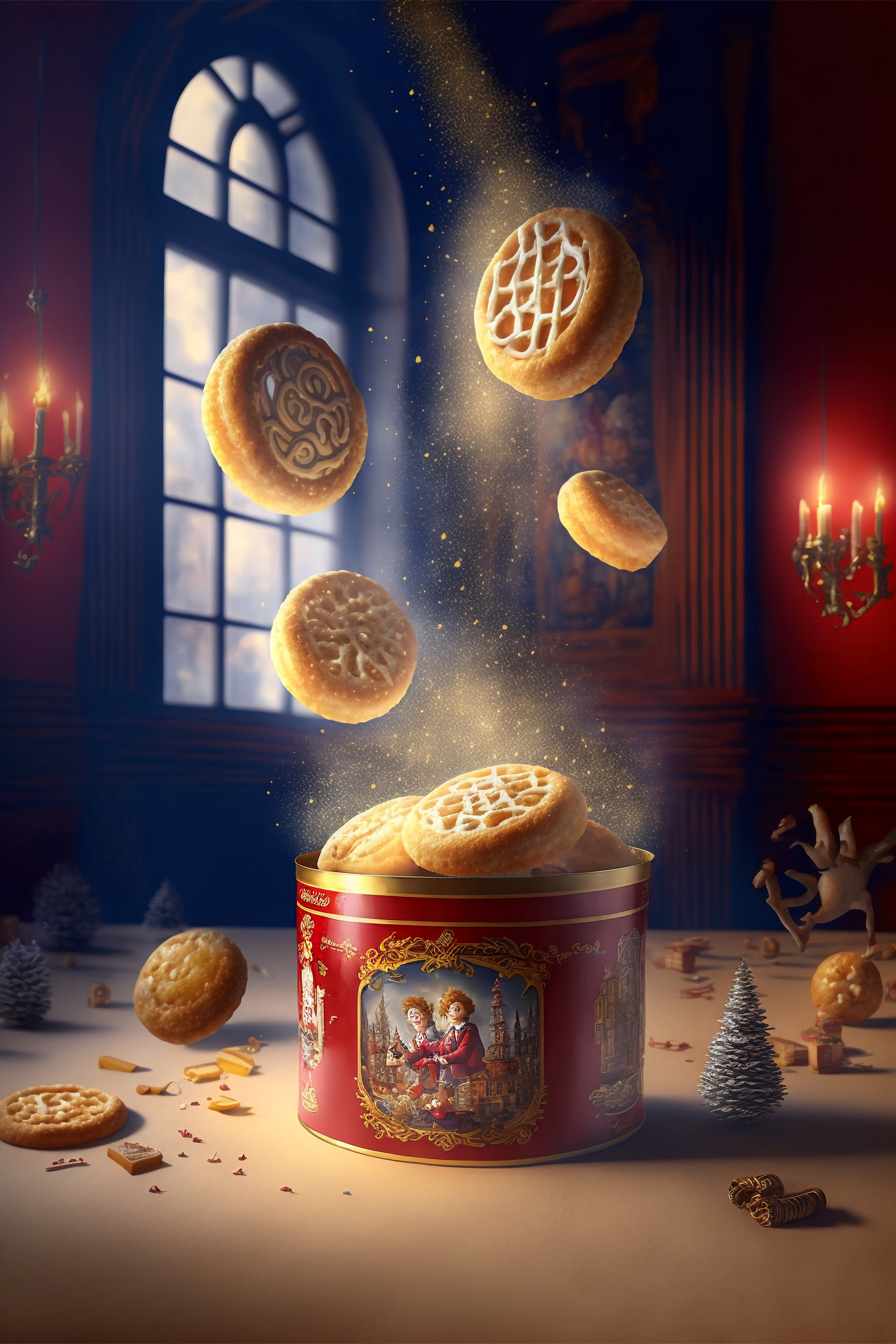 Печенье в железной банке левитация