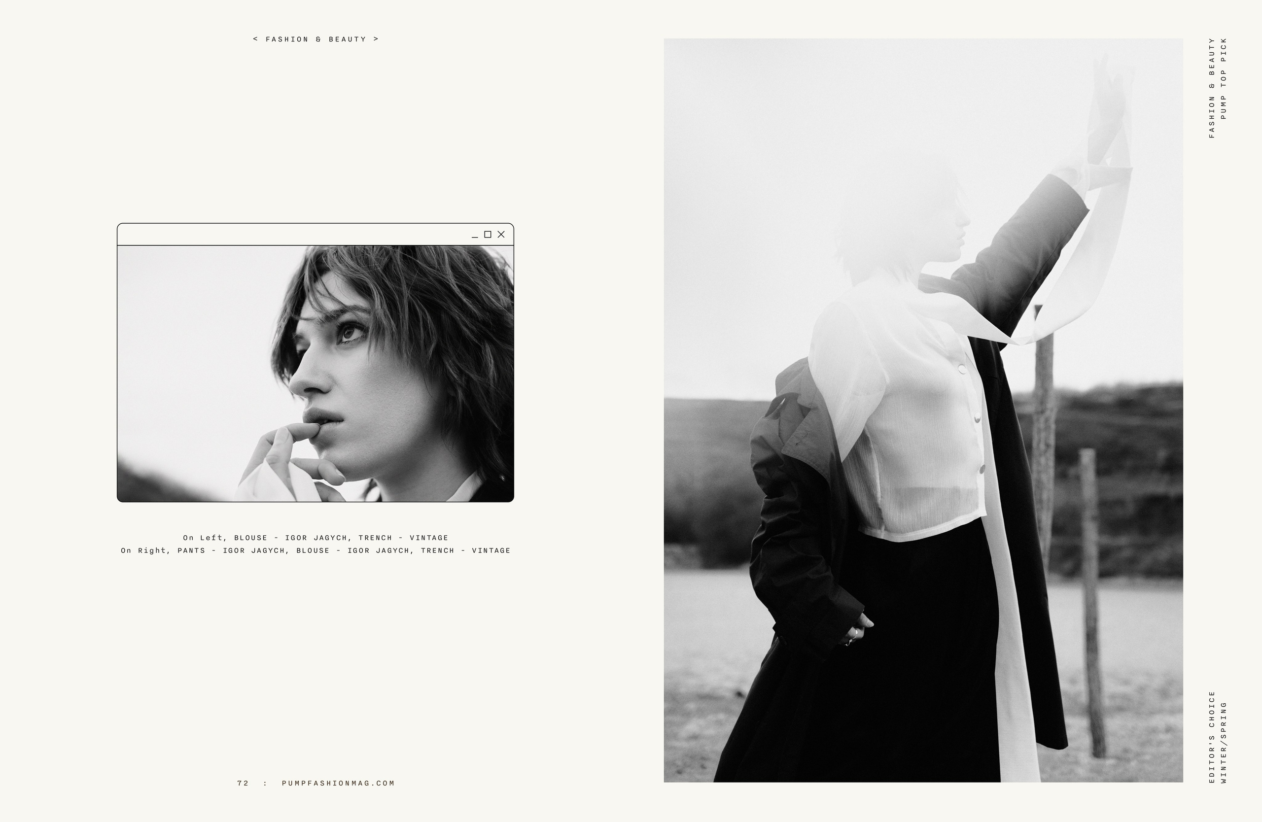 PUMP magazine February 2025 — Journey to yourself. Zhanna Tyugay is a fashion photographer, visual artist and film maker based in Novi Sad