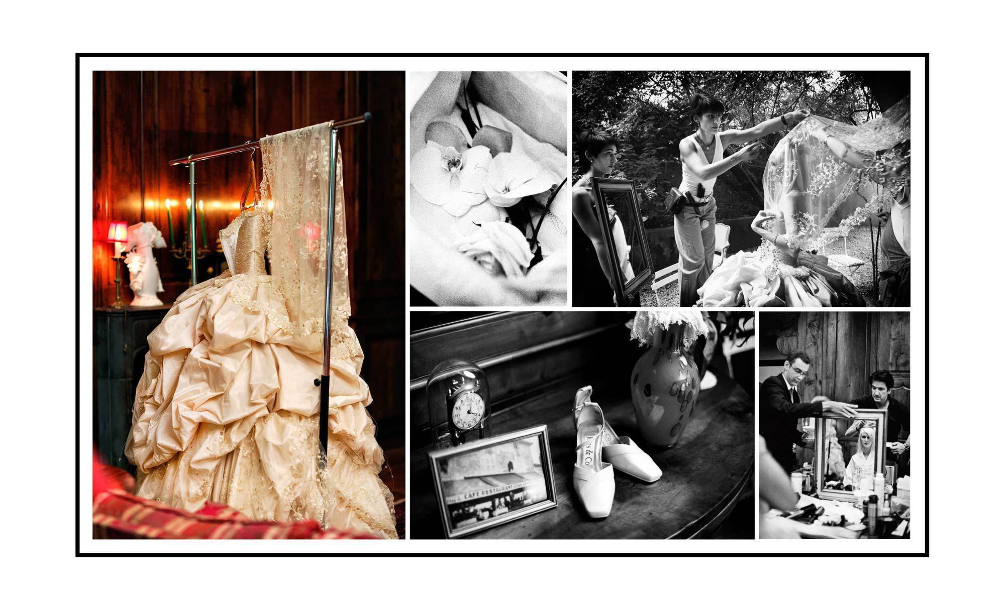 утро и сборы невесты в отеле, выездная свадьба в Божоле