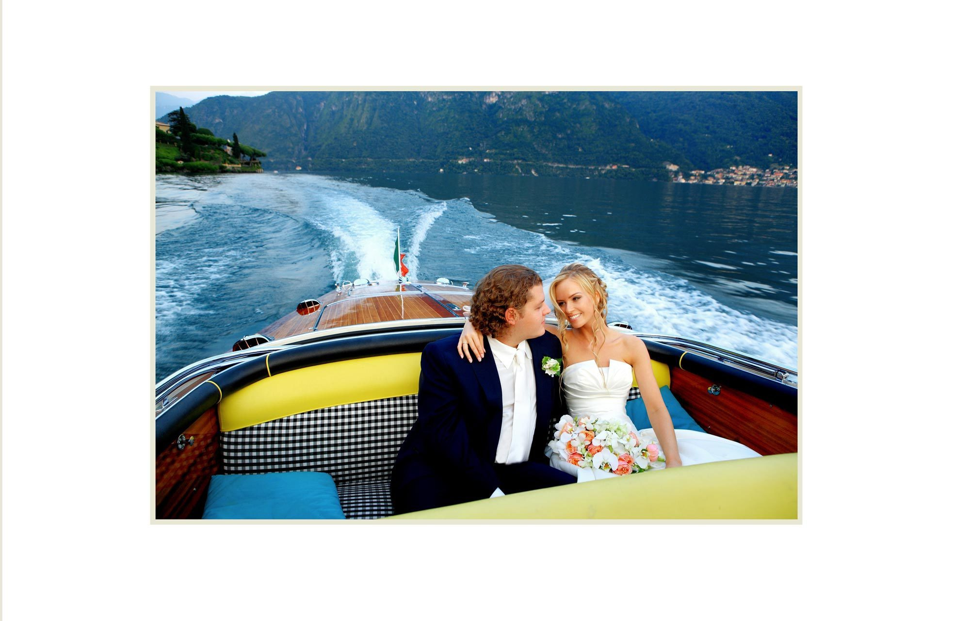 русская свадьба в Италии, лодка Riva boat