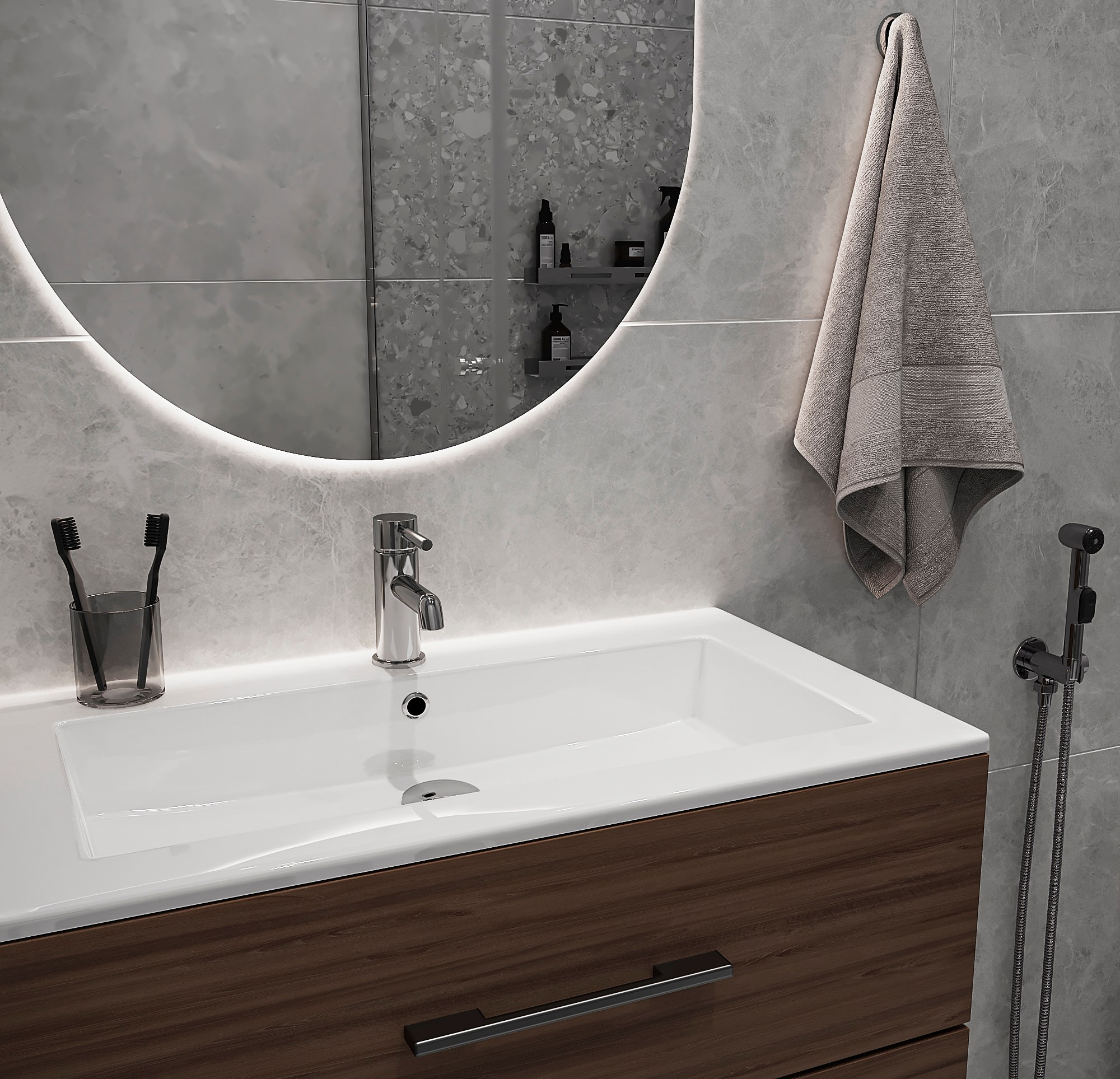 Небольшая квартира в серых тонах 🖤