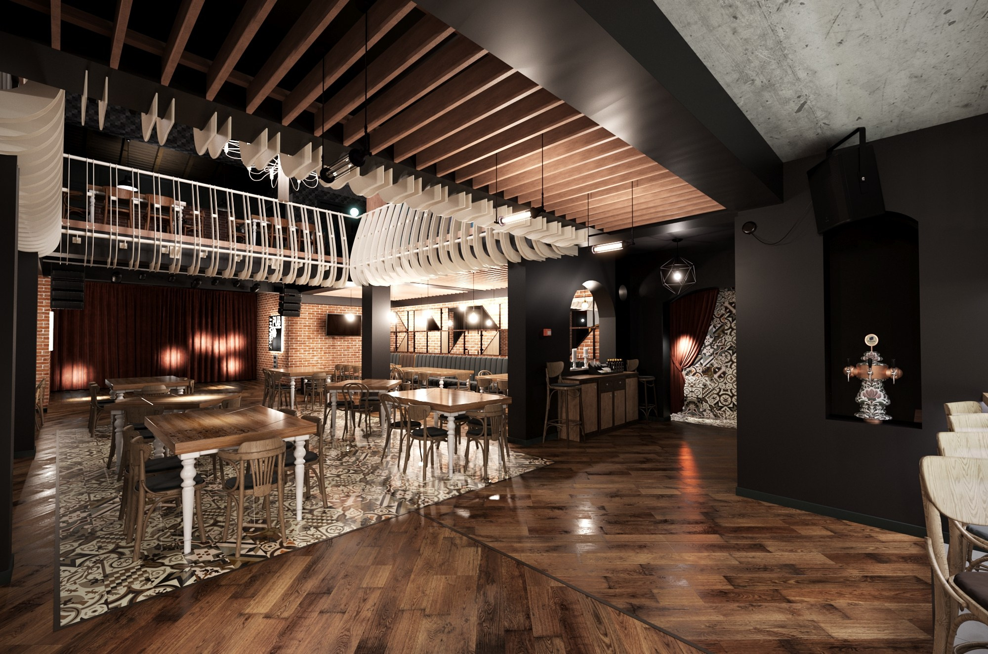 Ресторан. 3D визуализация