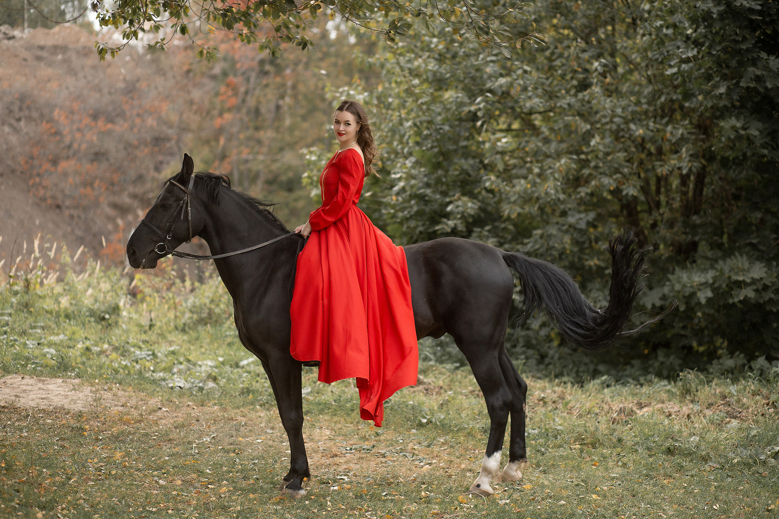 Наталия и Барс. Фотосессия с лошадьми в Нижнем Новгороде