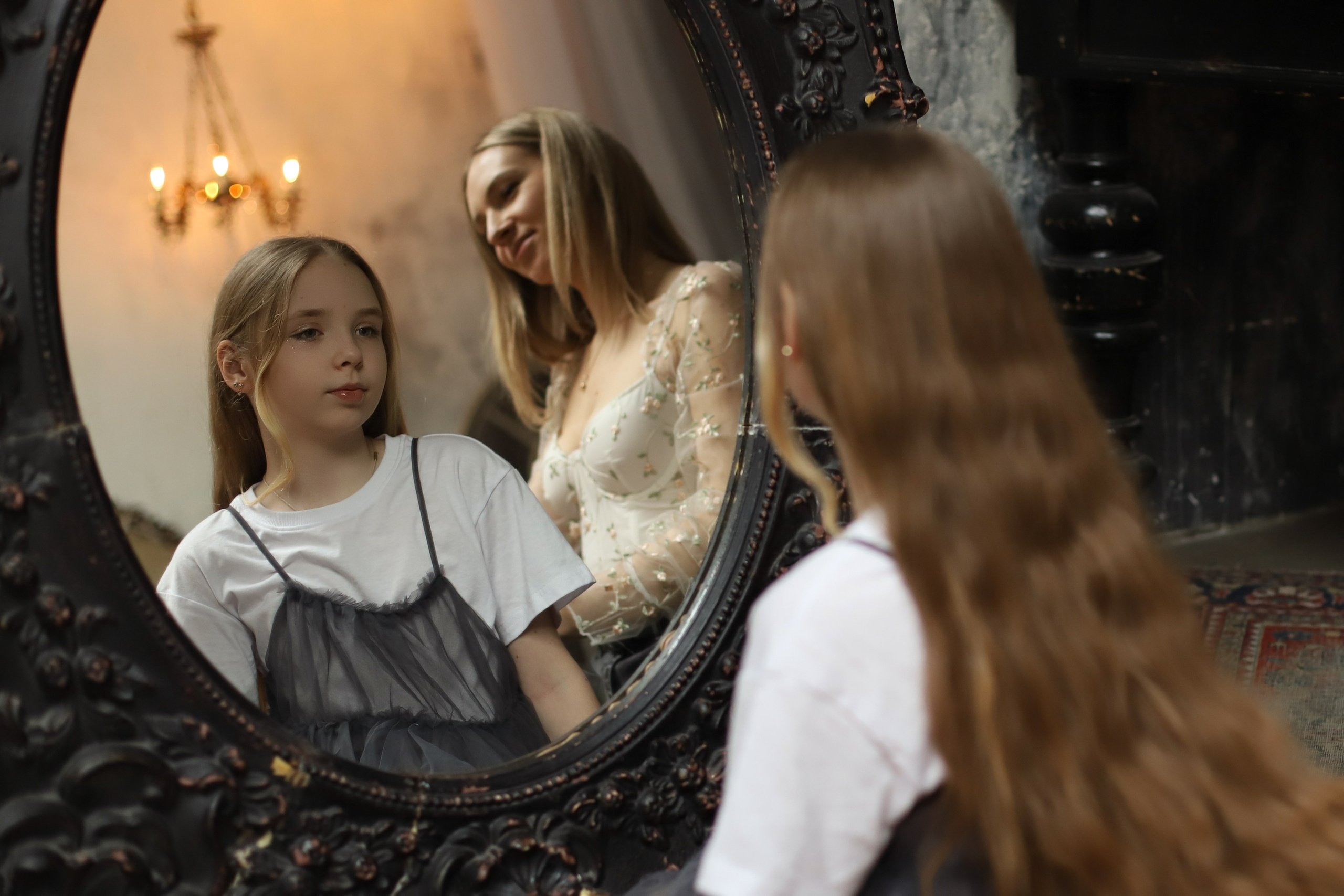 Мама+дочка в атмосферной студии). Фотограф в Москве Елена Дроботя