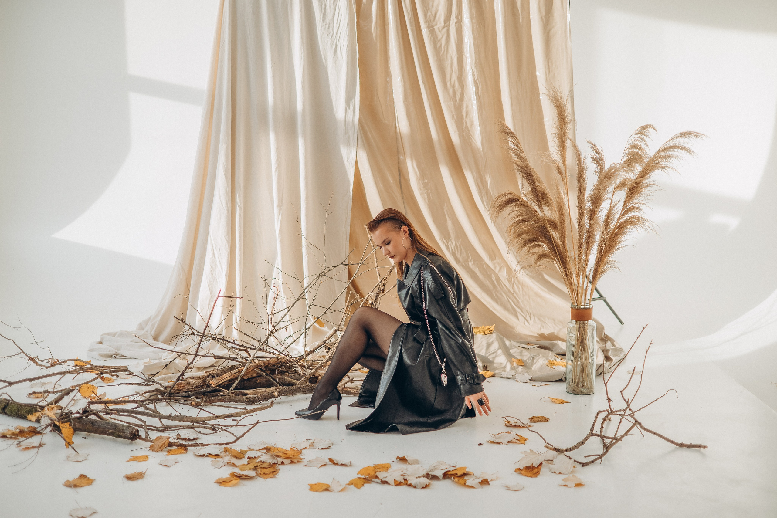 Осень в студии. Семейный, детский, женский фотограф в Новосибирске Оля Борисова