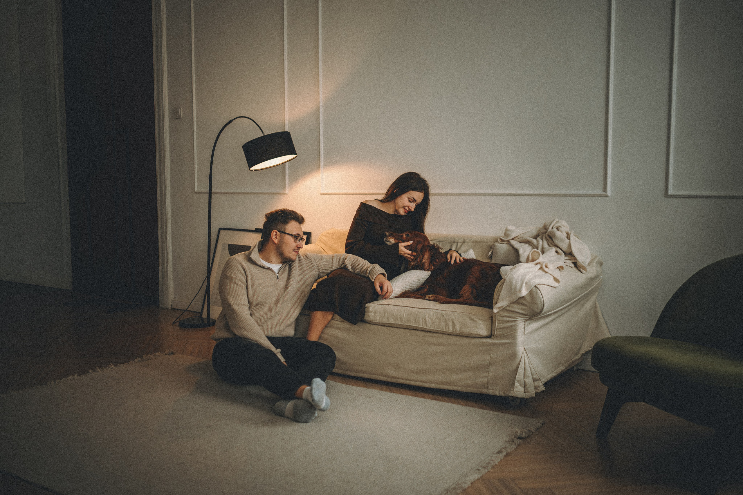 Маша, Илья и Локи. Семейный фотограф анималист Ананьева Мария — Москва