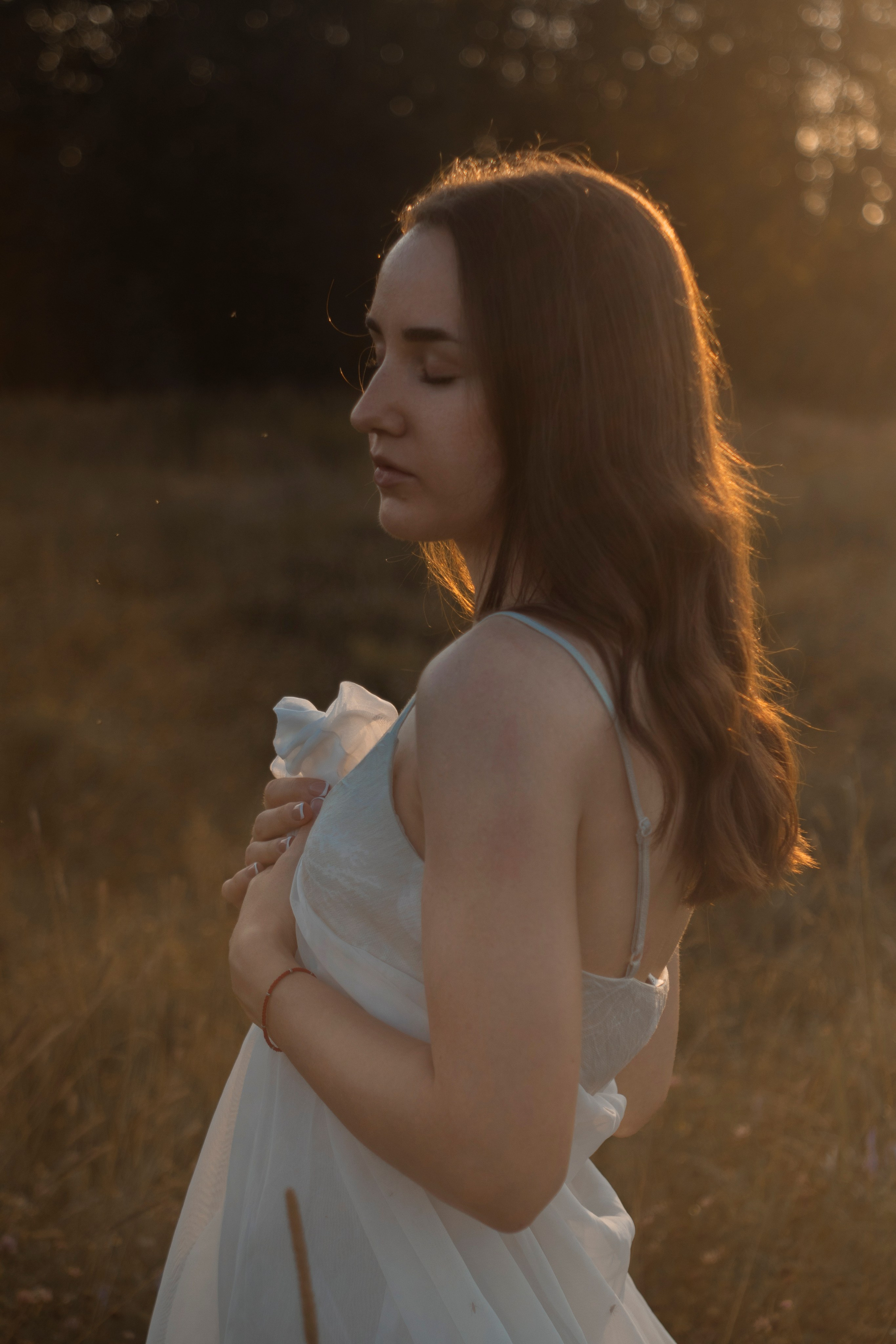 Поле. Платье. Дарья Устинова. Фотограф вашей души в Москве