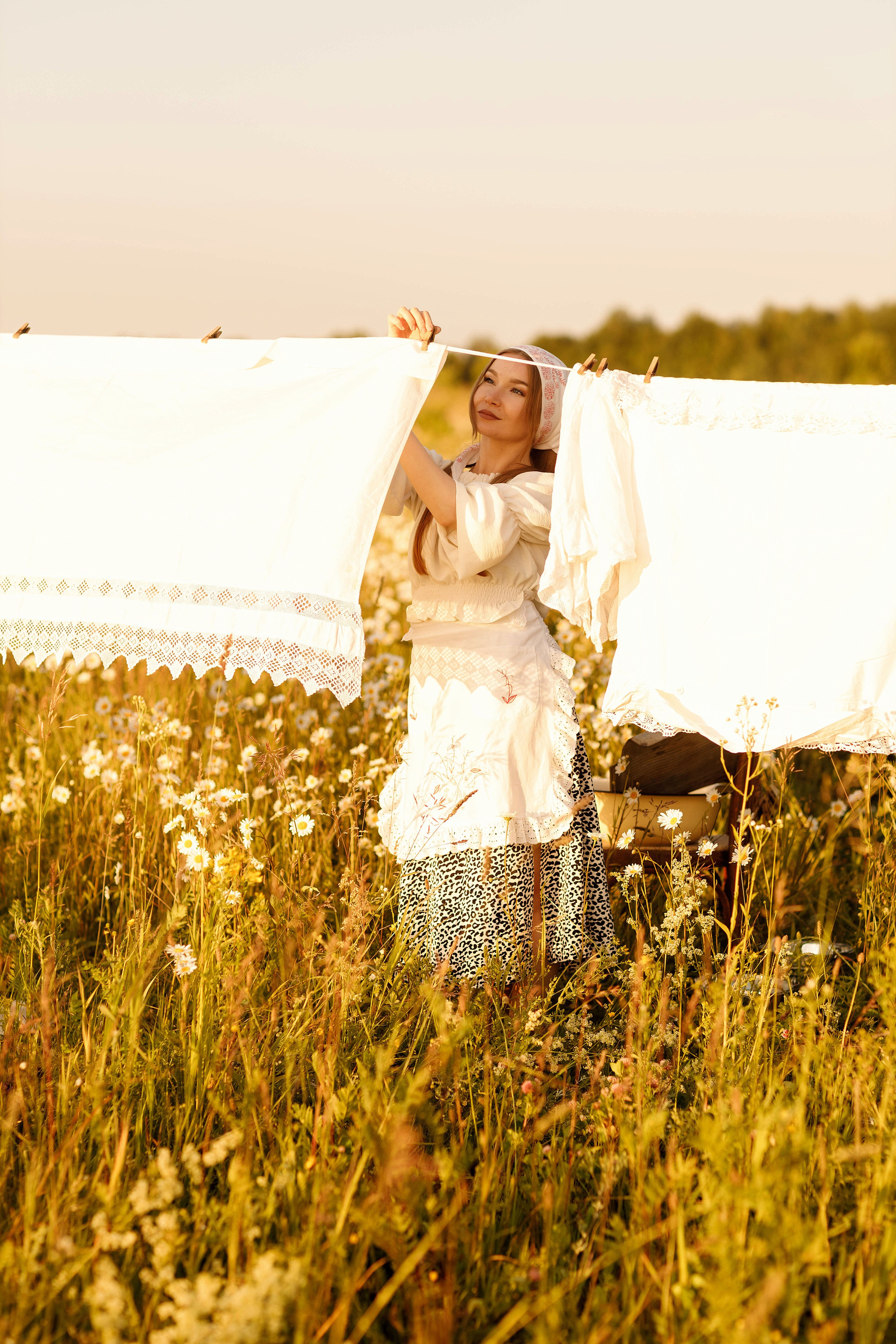 Тематическая фотосессия «Стирка» с Ларисой совместно с Ириной Павловой. Портретный и репортажный фотограф в Чебоксарах Андриян Чаркин
