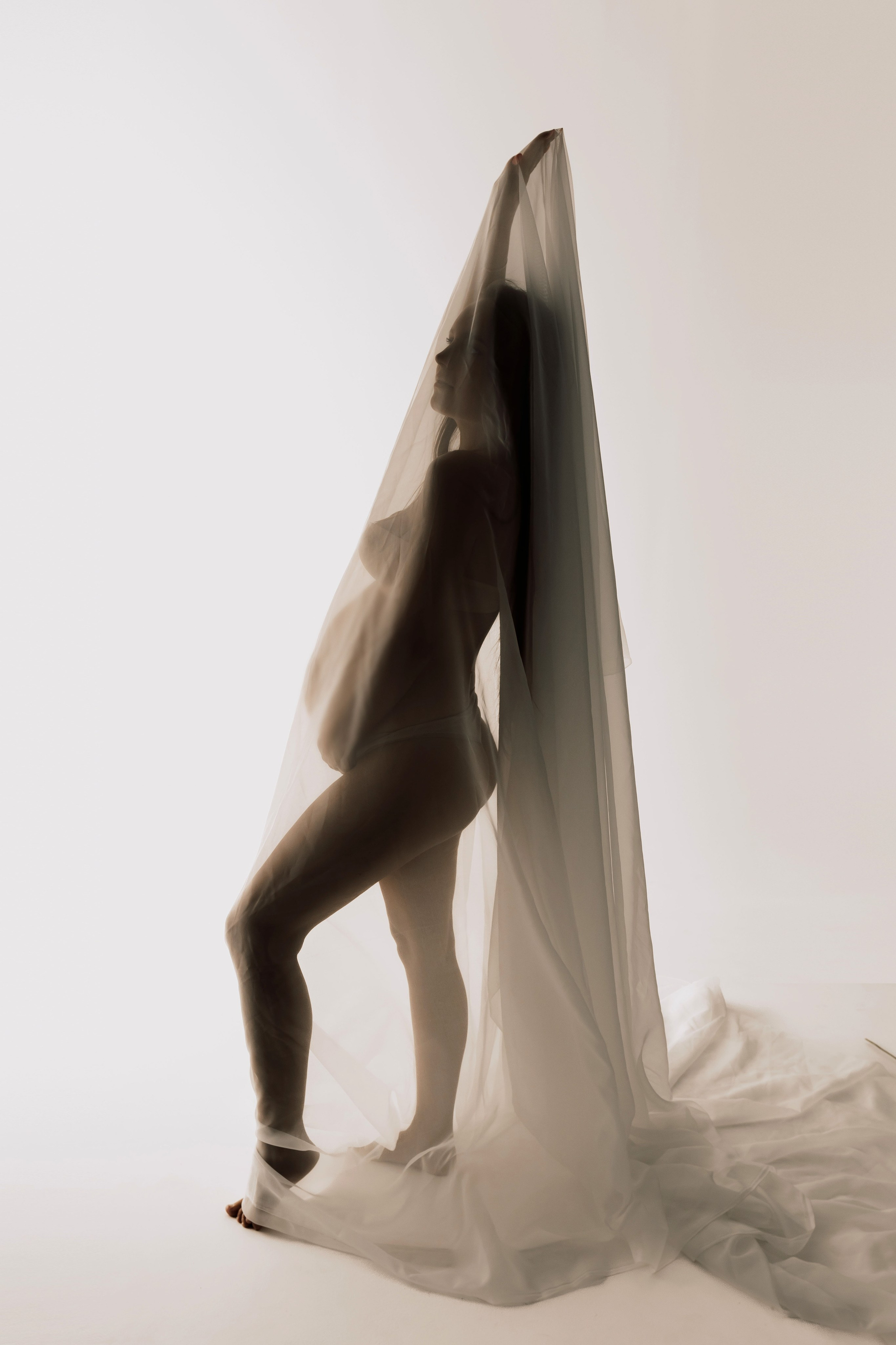 Струящийся фатин. Колесникова Татьяна. Фотограф новорожденных Щёлково, Москва, Королев