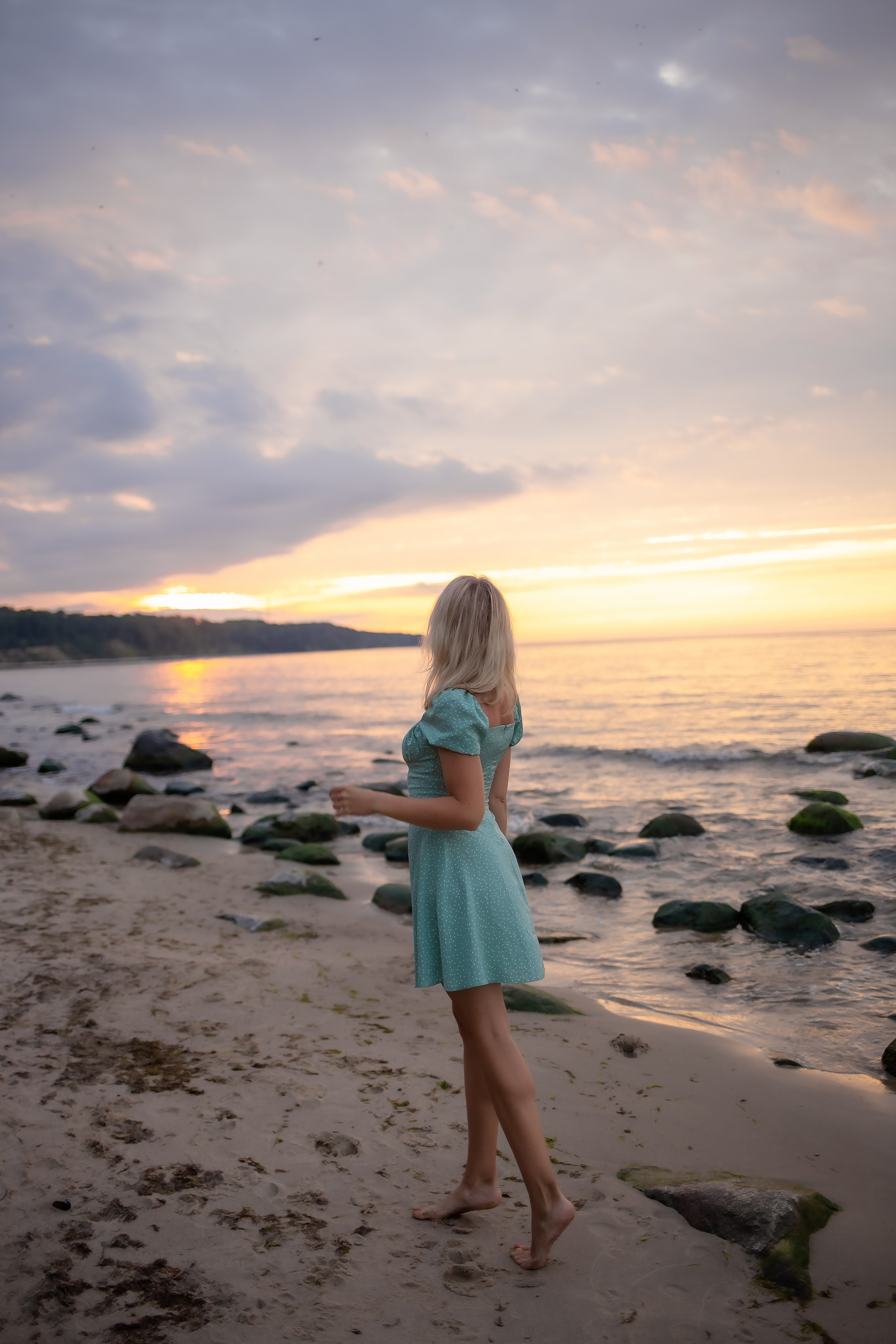 Есеня, Леня и Аня. Закат в Куликово. Фотограф в Калининграде Решетникова Алина