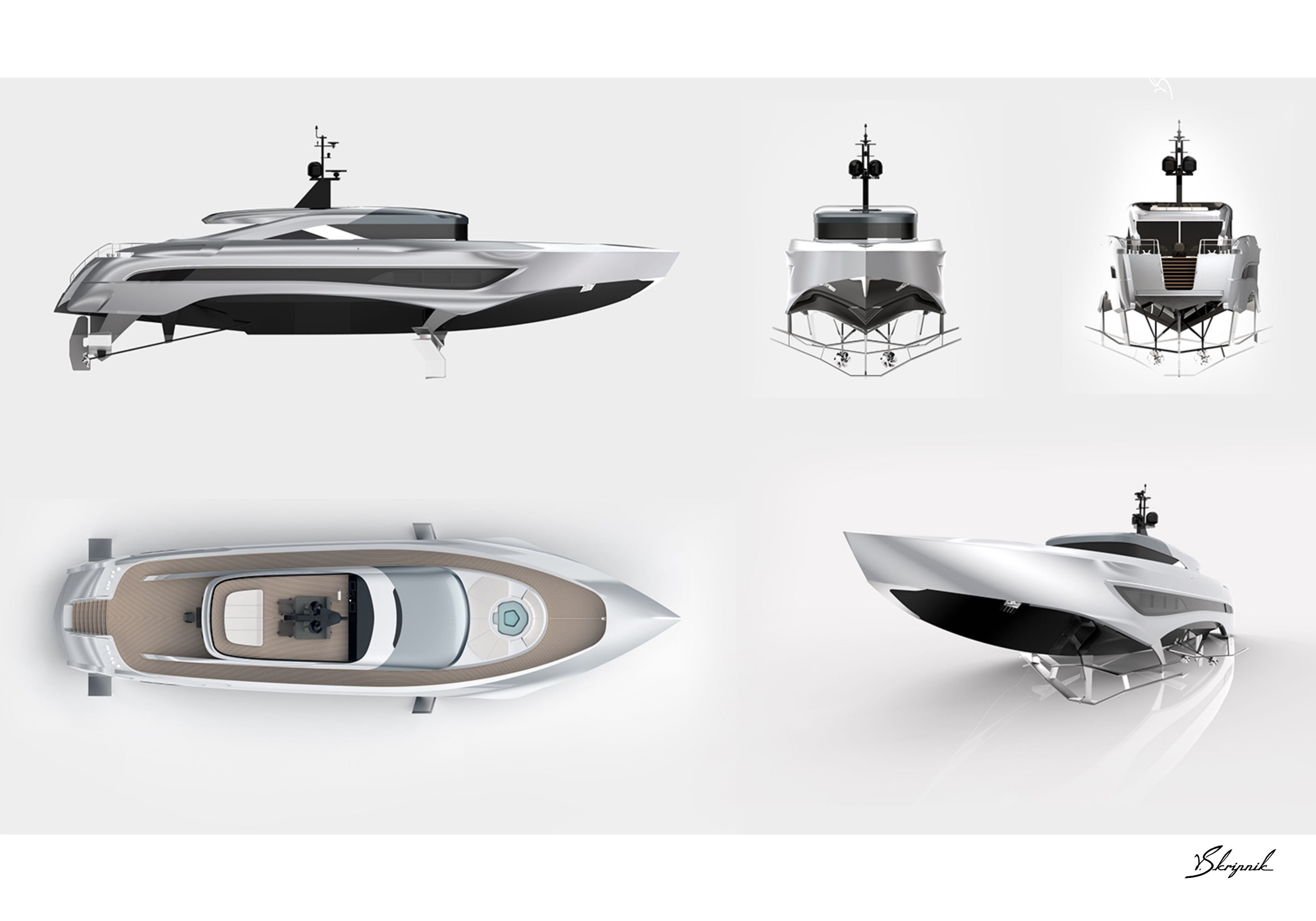 Rocket 37. Дизайн яхты на подводных крыльях. Design Yachts and Cars