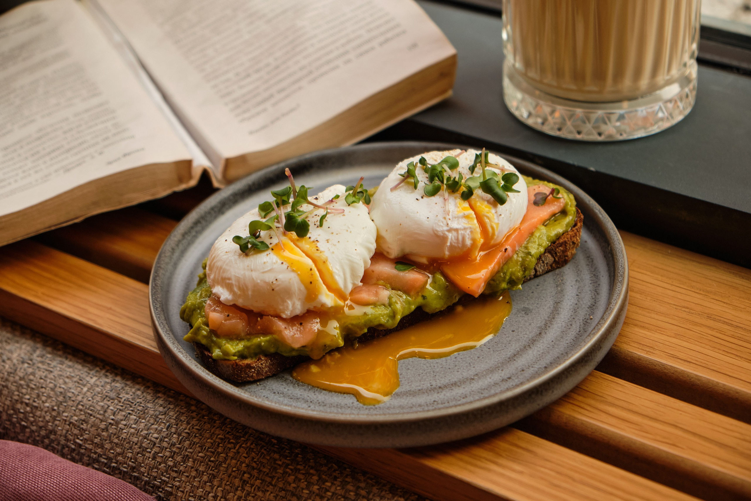 Food photography of avocado toast for cafe, delivery and social media