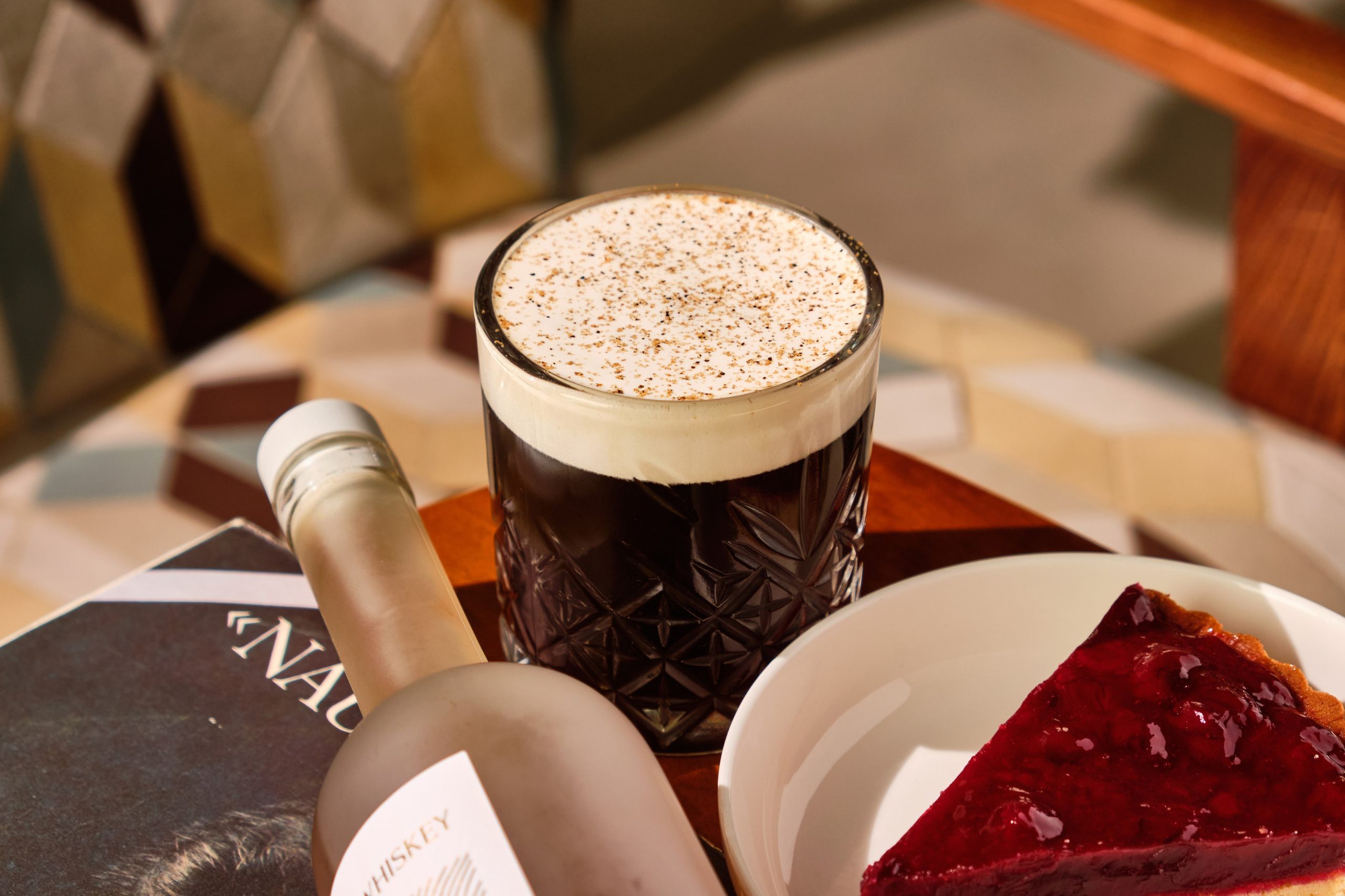 Professional food photography of coffee and dessert for cafe Tbilisi