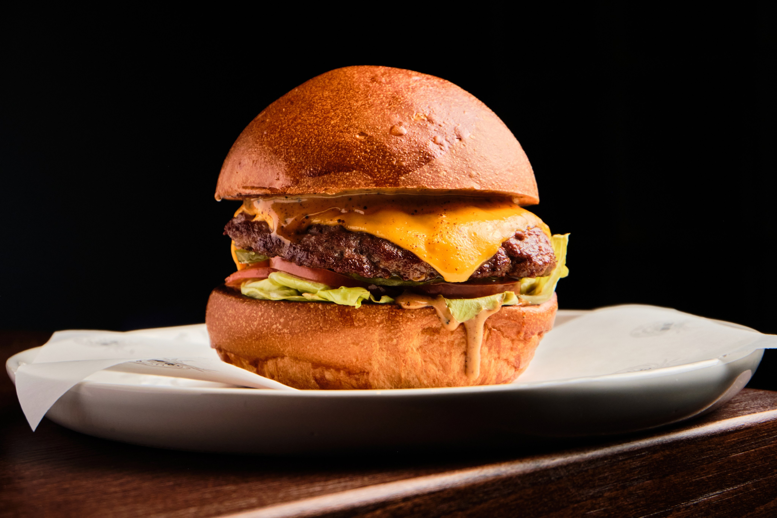 Food photography of burger for delivery apps and online menu