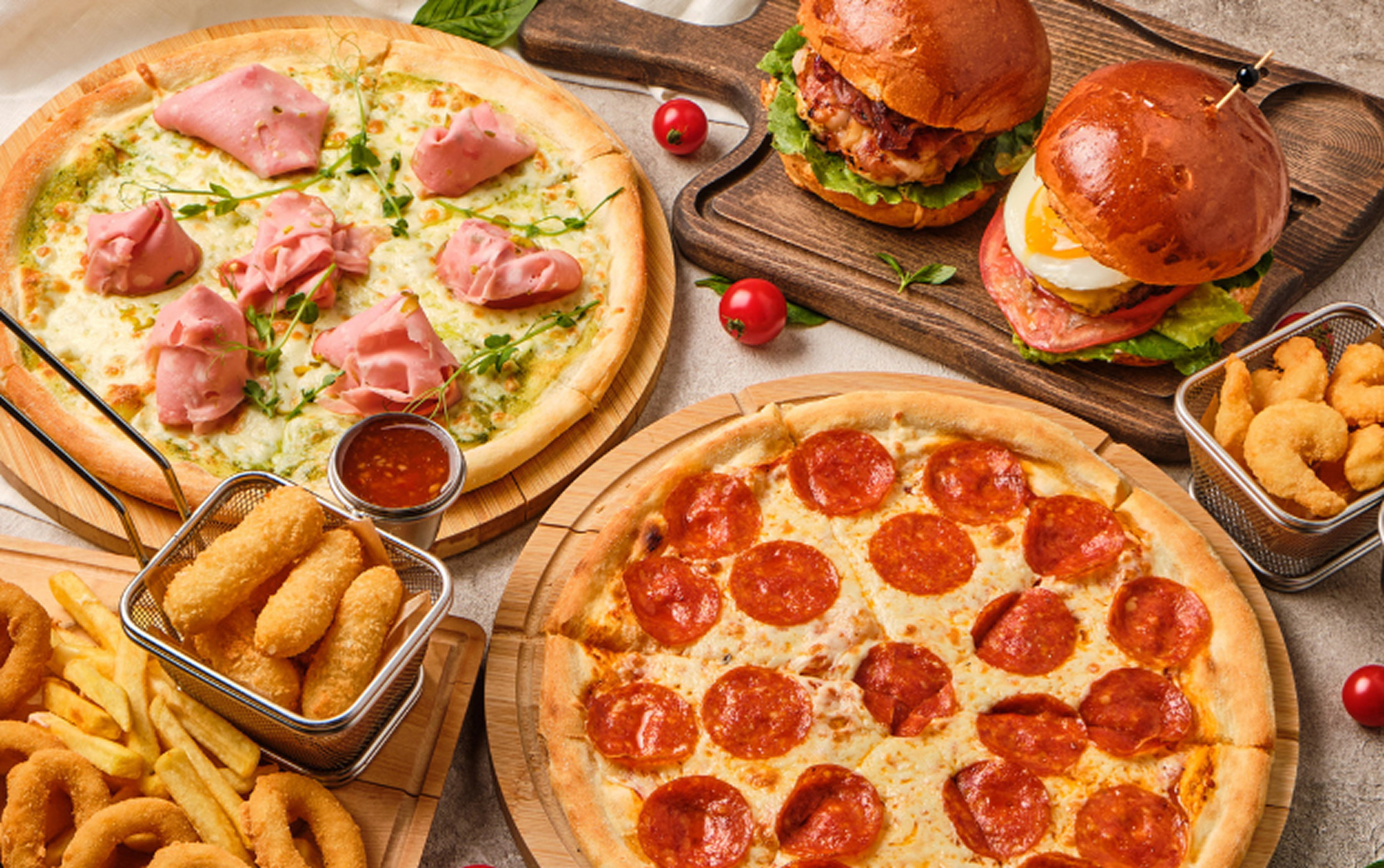 Food photo of pizza for restaurant menu in Tbilisi