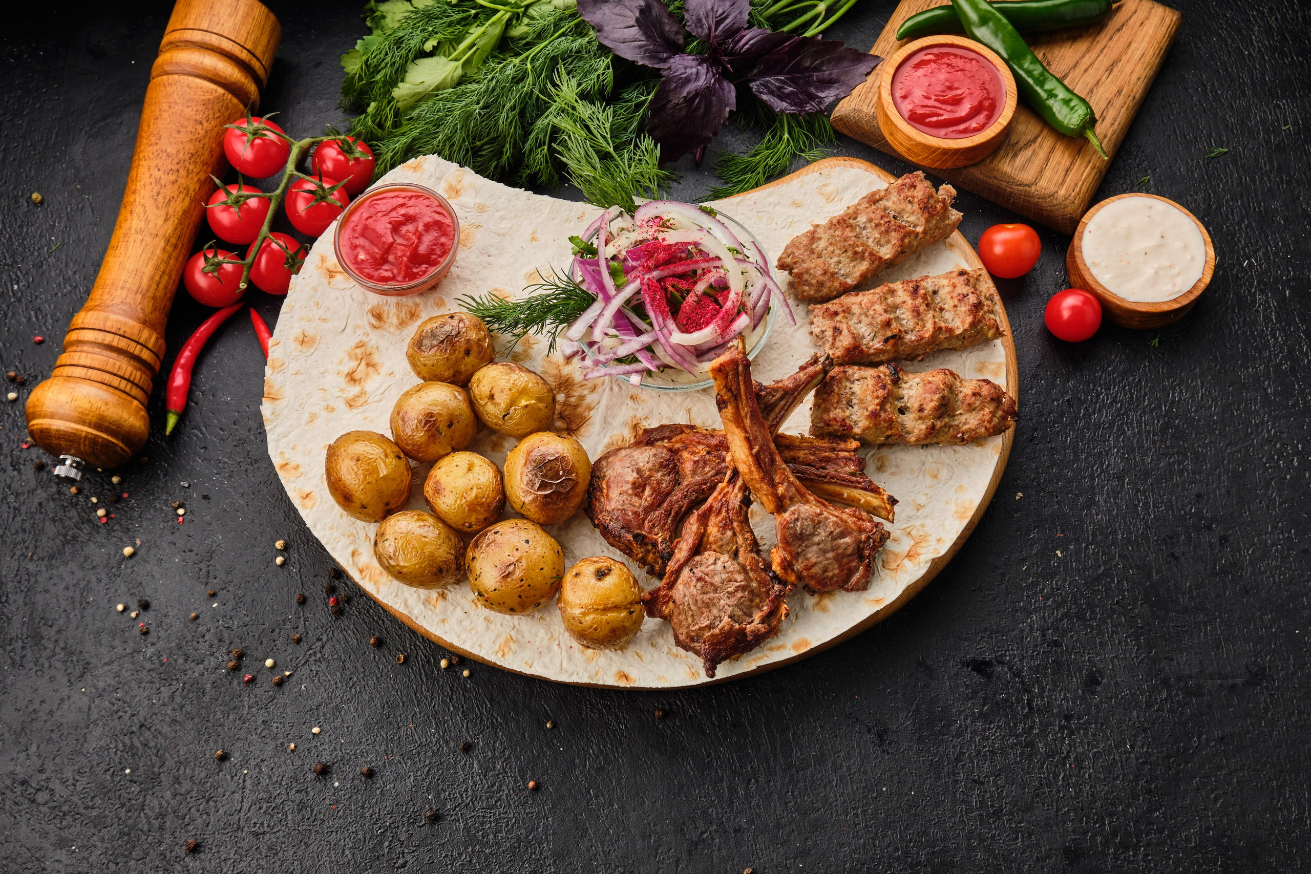 Food Photography of Shashlik for Delivery | Food Photographer Tbilisi. Commercial Photographer Tbilisi | Food & Product Photography | Vitaly Gorbachev