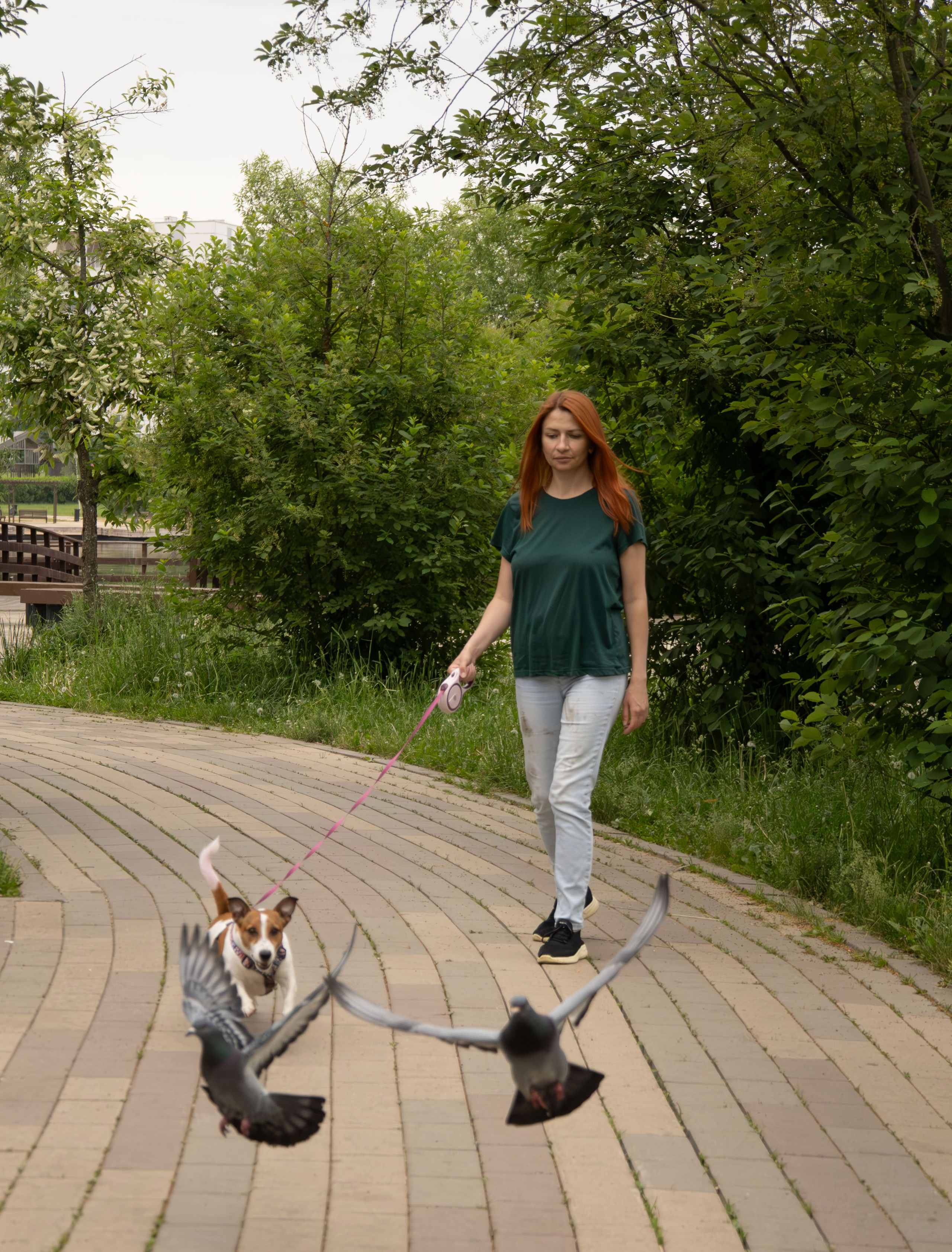 Моя маленькая спутница: Банни и Настя в Южнобутовском парке. Фотограф-анималист в Москве Екатерина Тихонова