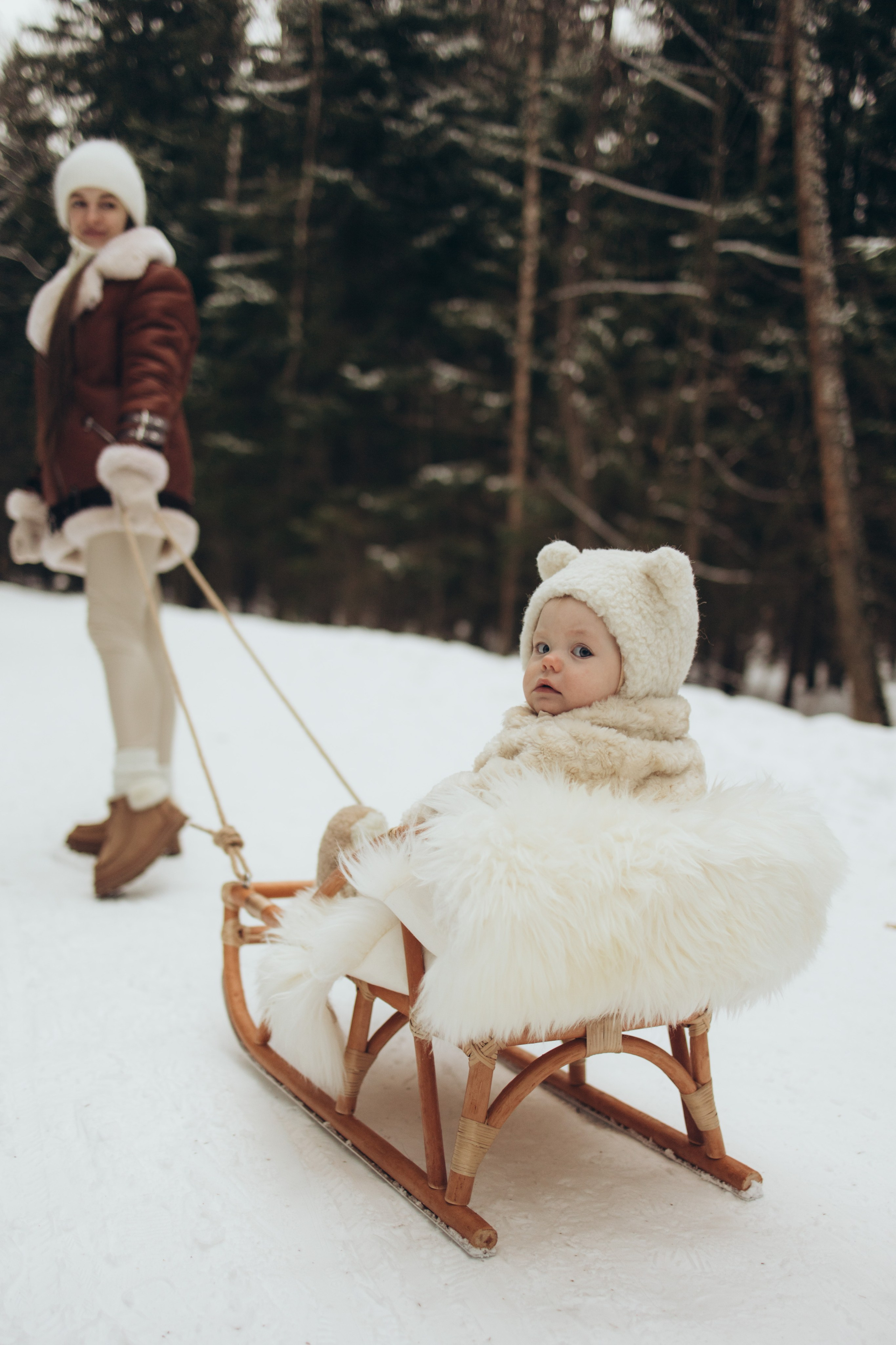 Снежный лес. Семейный фотограф в Москве Виктория Ястребинская