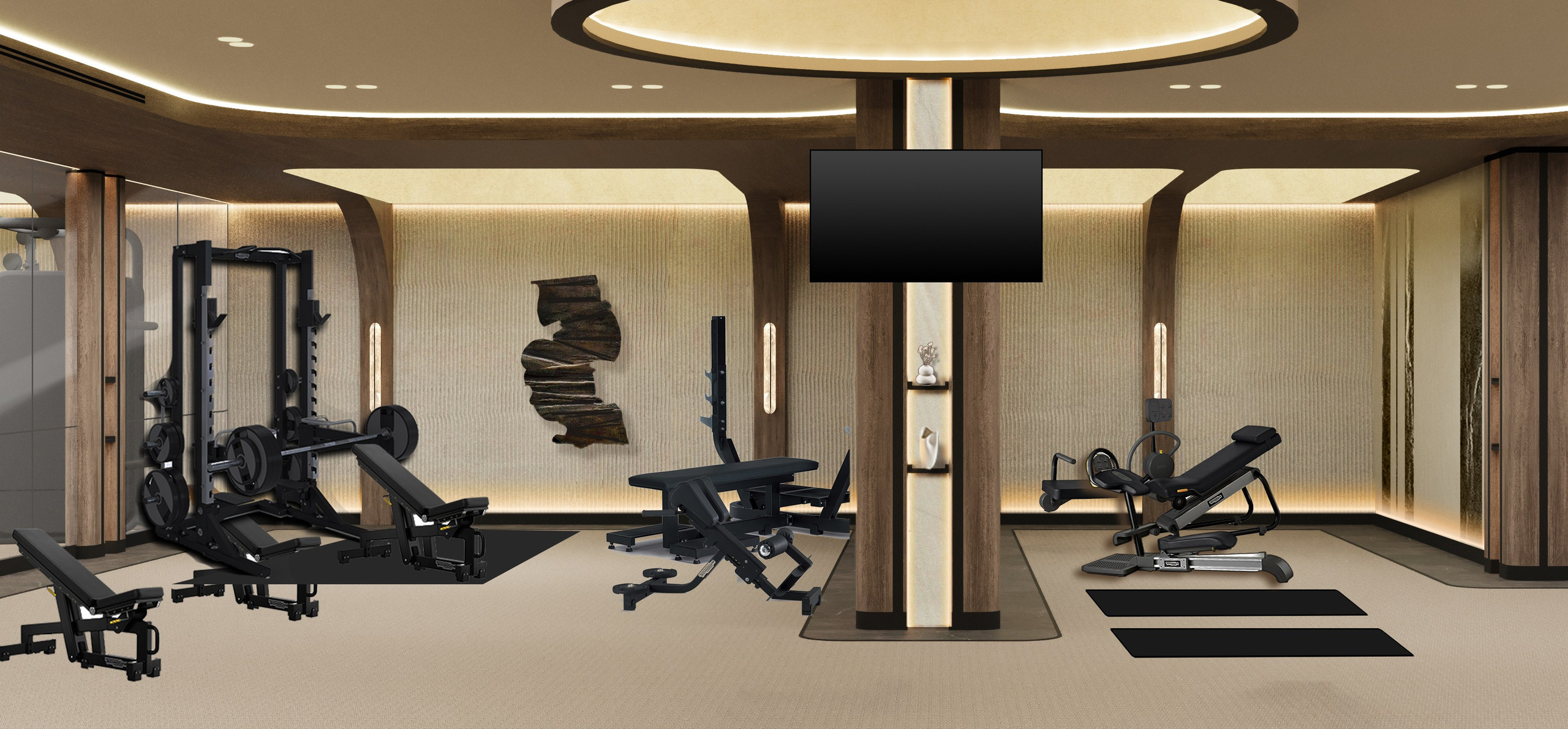 Спортзал Сочи апарт-отель. Дизайнер интерьера в Москве Екатерина Шаймердинова