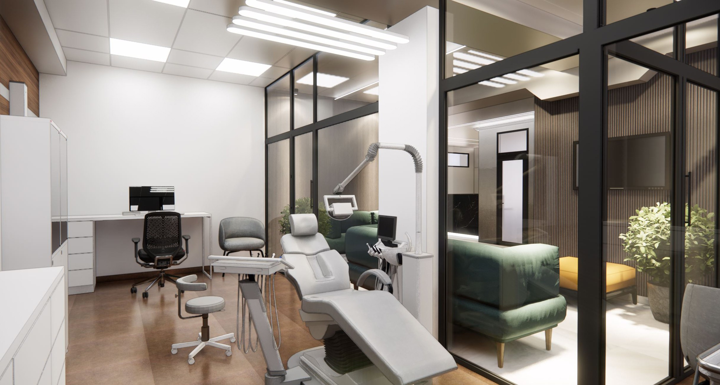 Дизайн проект стоматологии «DENTAL CARE». Архитектурно-дизайнерское бюро ROOMS