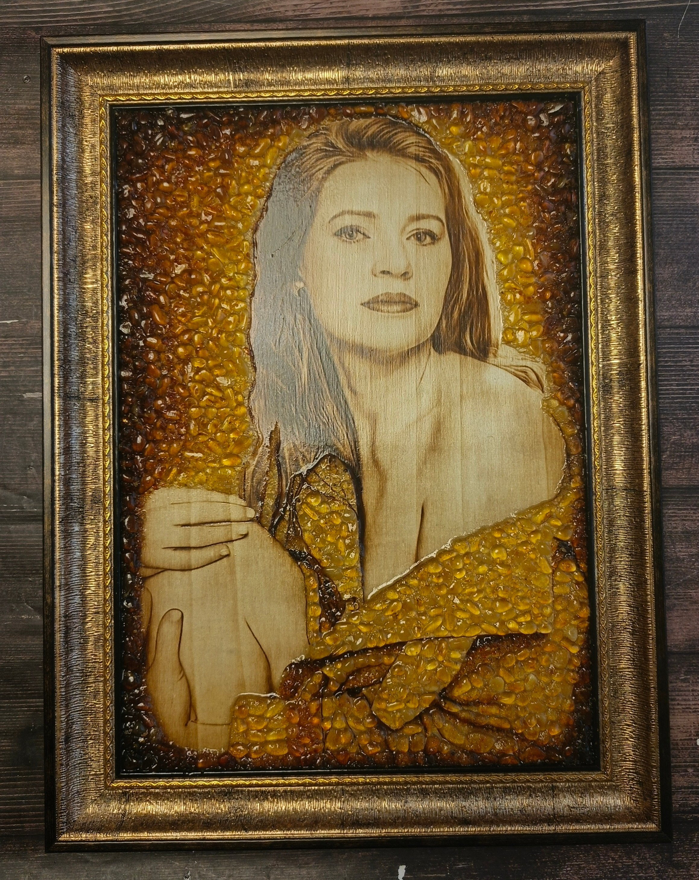 КАРТИНЫ С ЯНТАРЁМ. Выжигания картин и портретов по фото