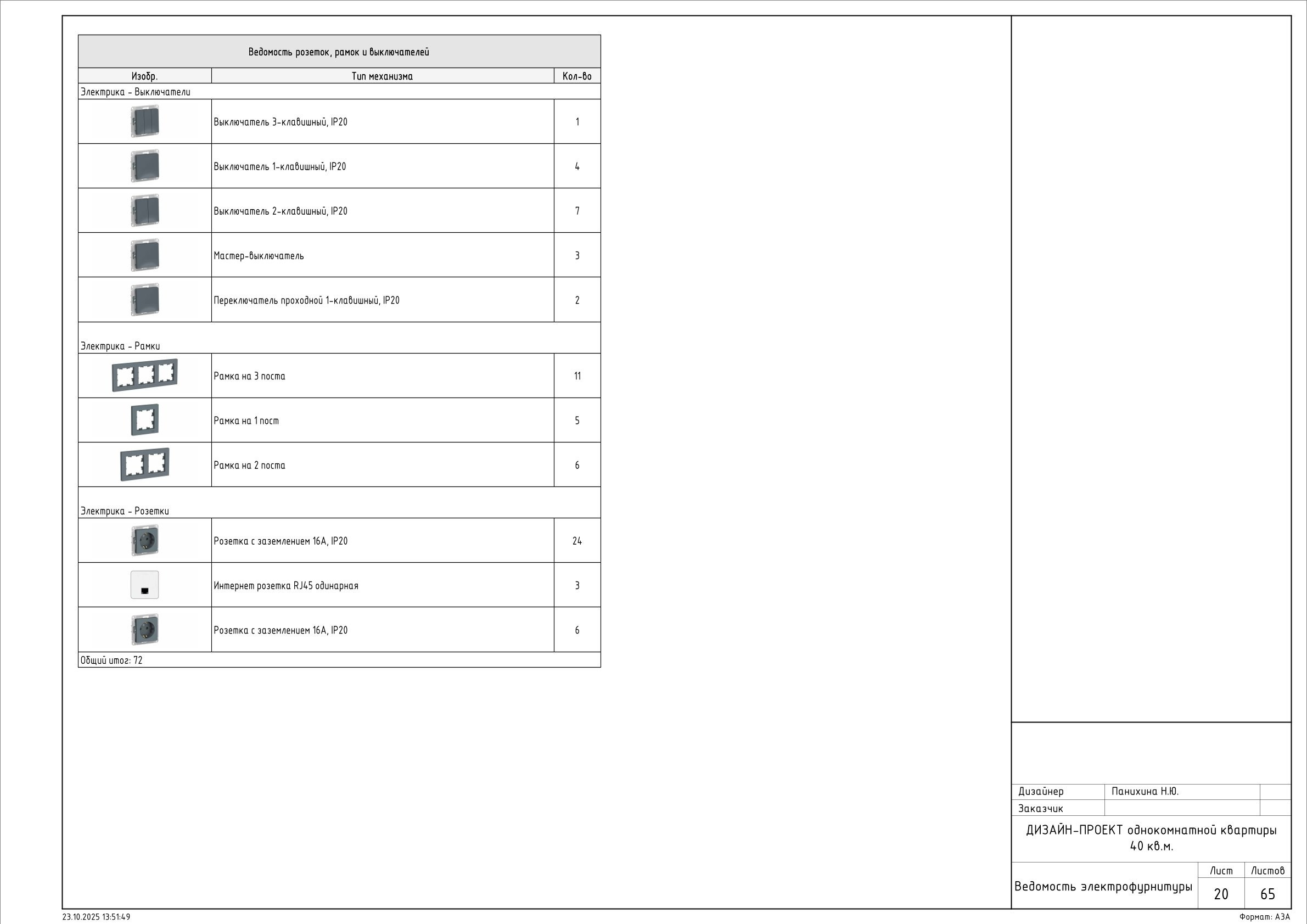 Пример проекта. Дизайнер для Ваших уникальных интерьеров Панихина Наталья