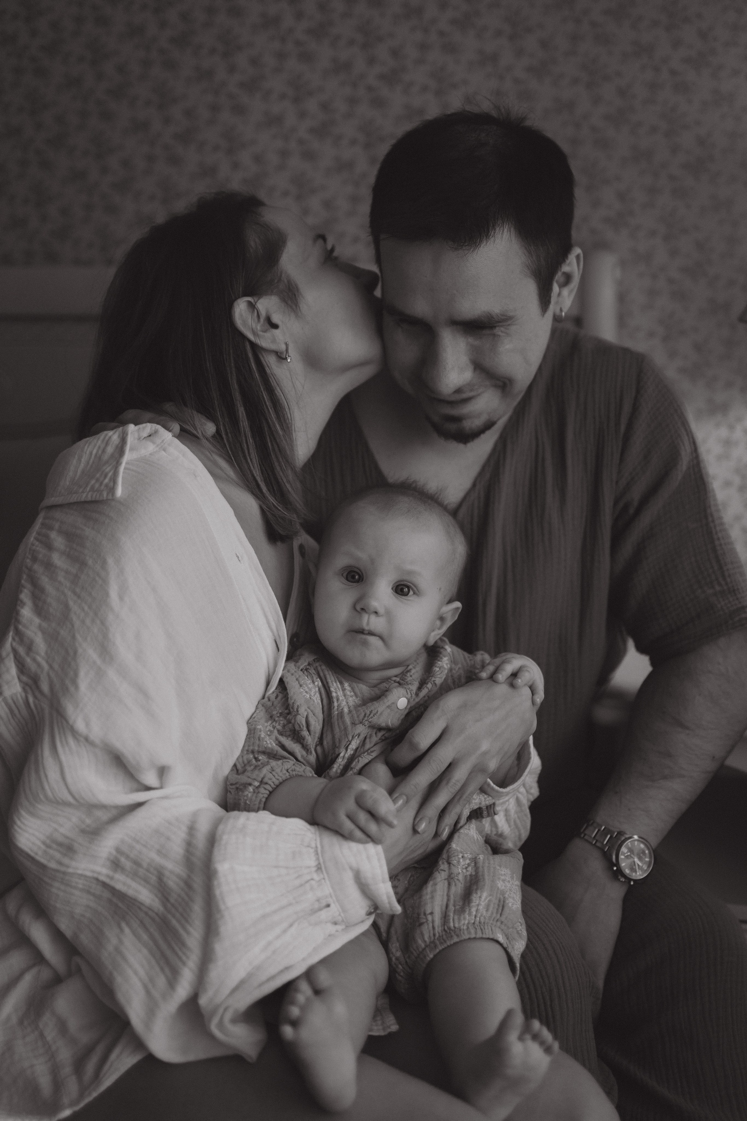 Полина, Максим и малышка Нина. Семейный, домашний, ньюборн фотограф Москва Цветкова Елизавета