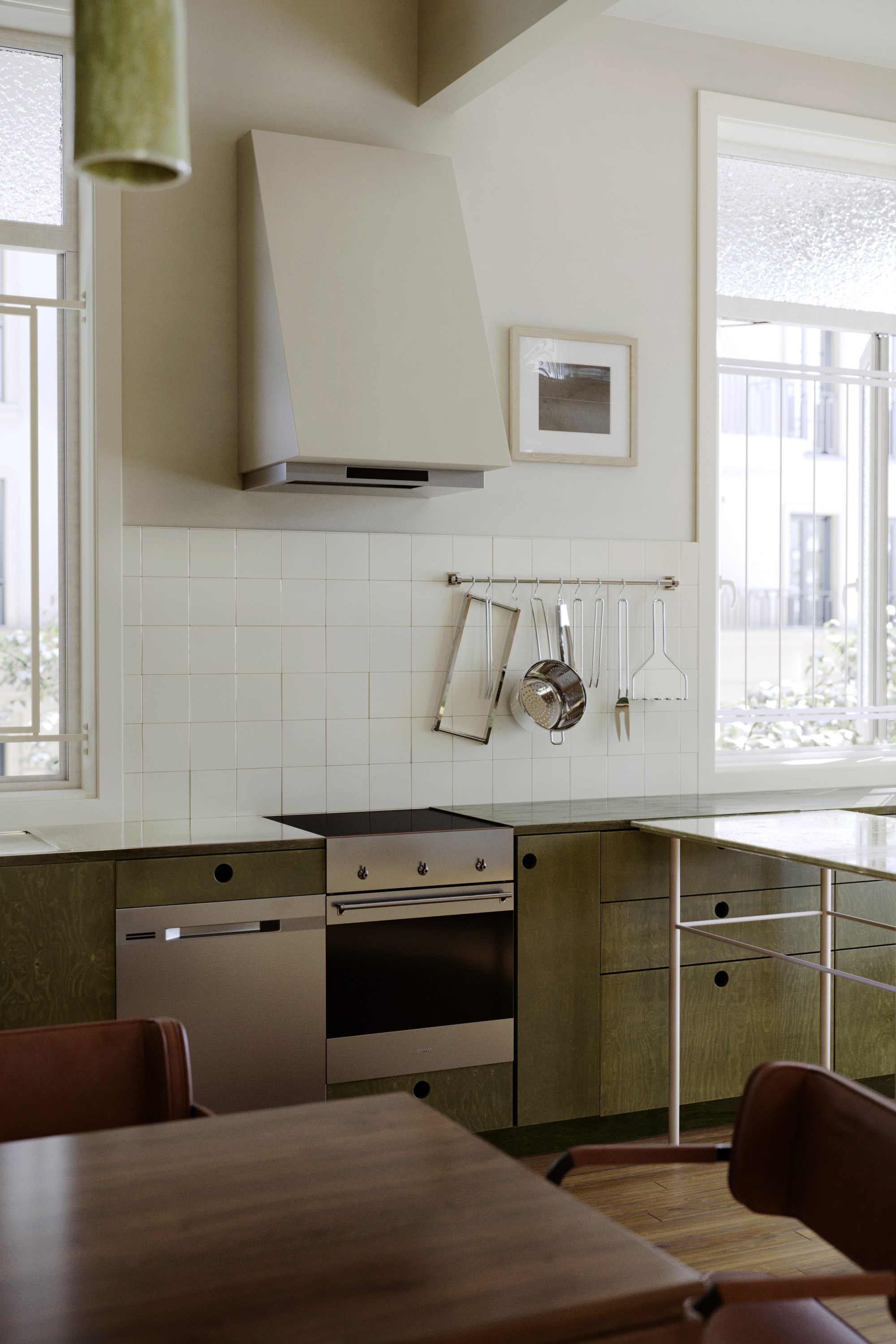 Green Kitchen. designed by zuzana_and_nicholas. Визуализации Дизайн проектов