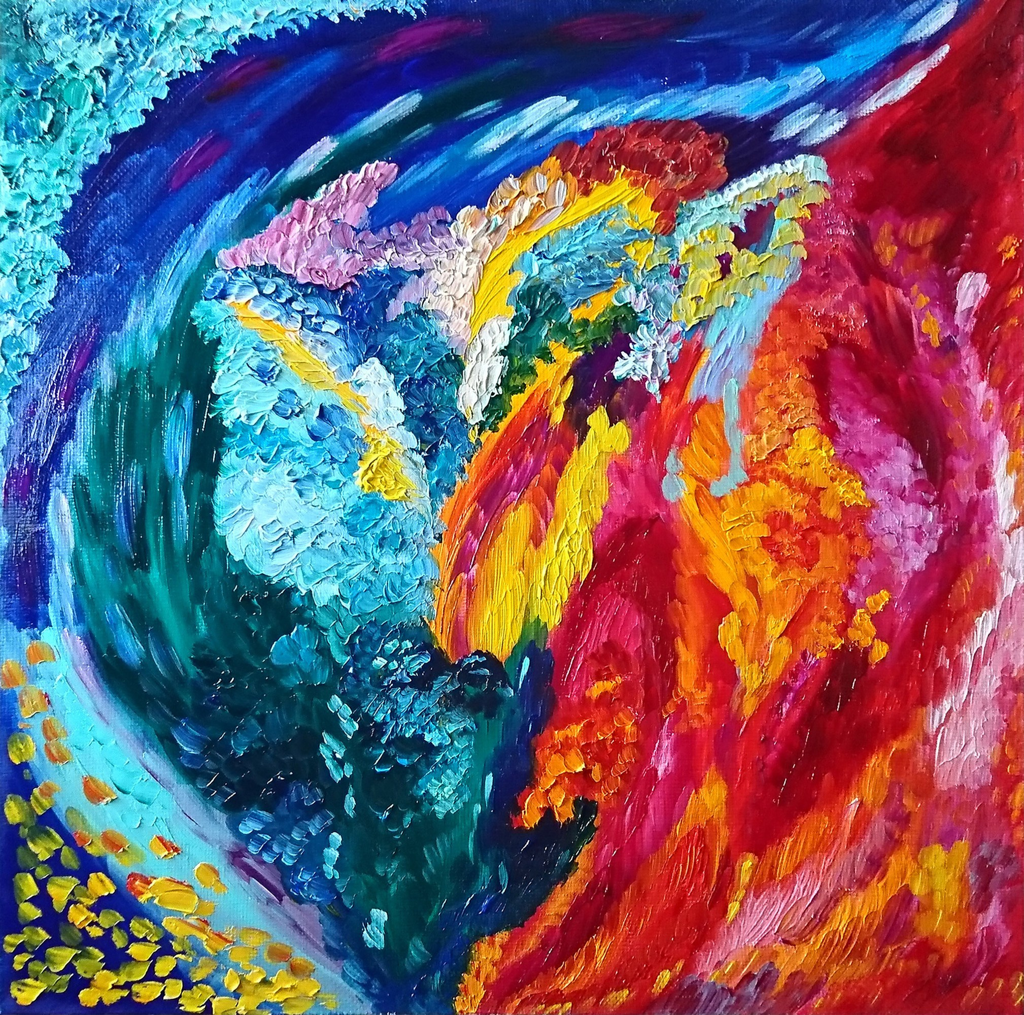 В потоке,40х40 см, холст,масло.