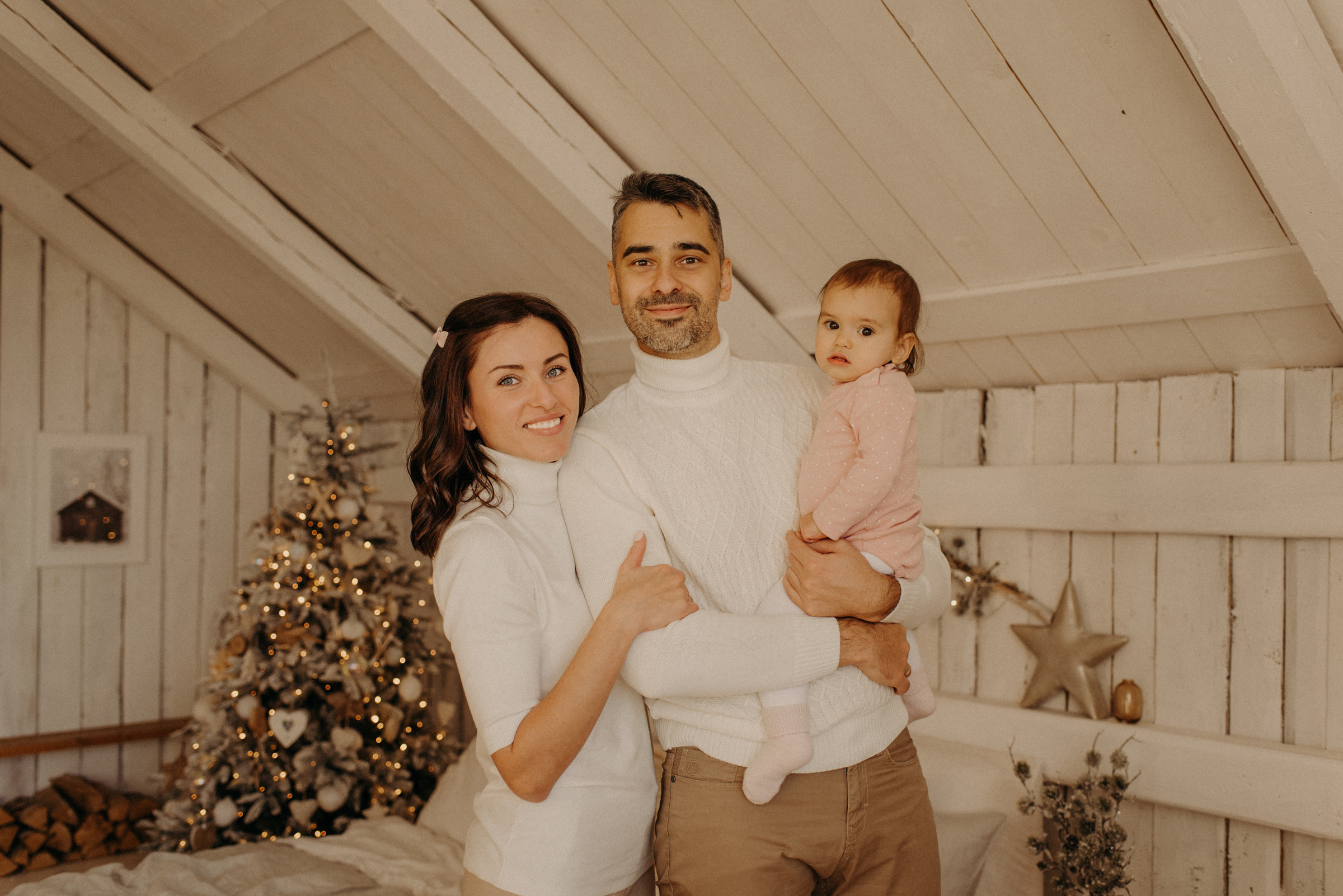 семейная новогодняя фотосессия в студии