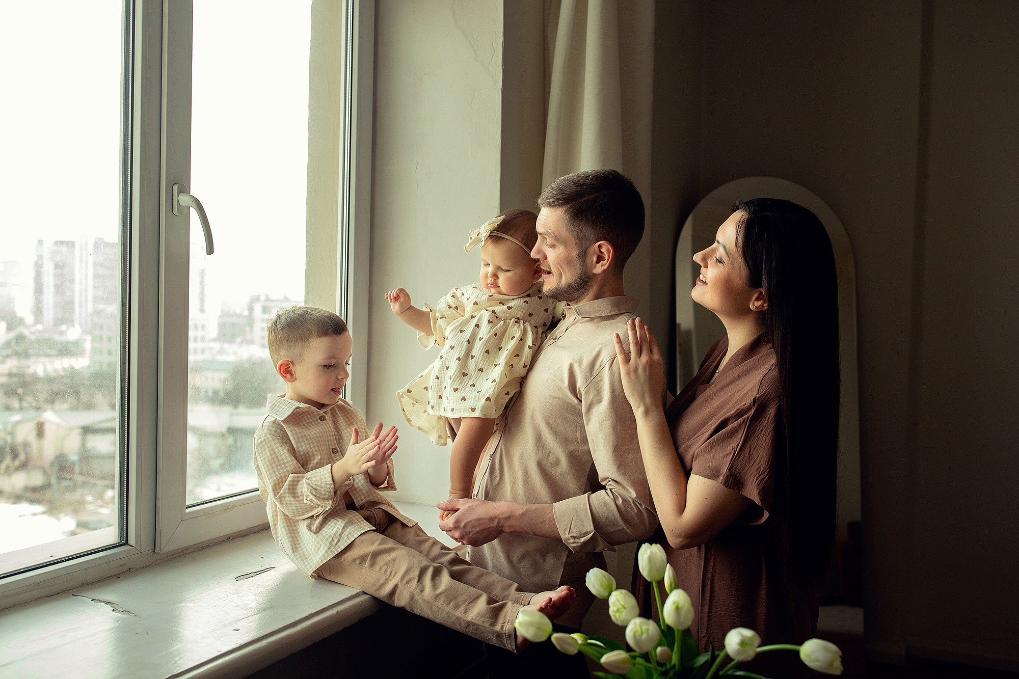 Семейная съемка в студии. Семейный фотограф Татьяна Надеждина | Москва, Московская область, Ярославль