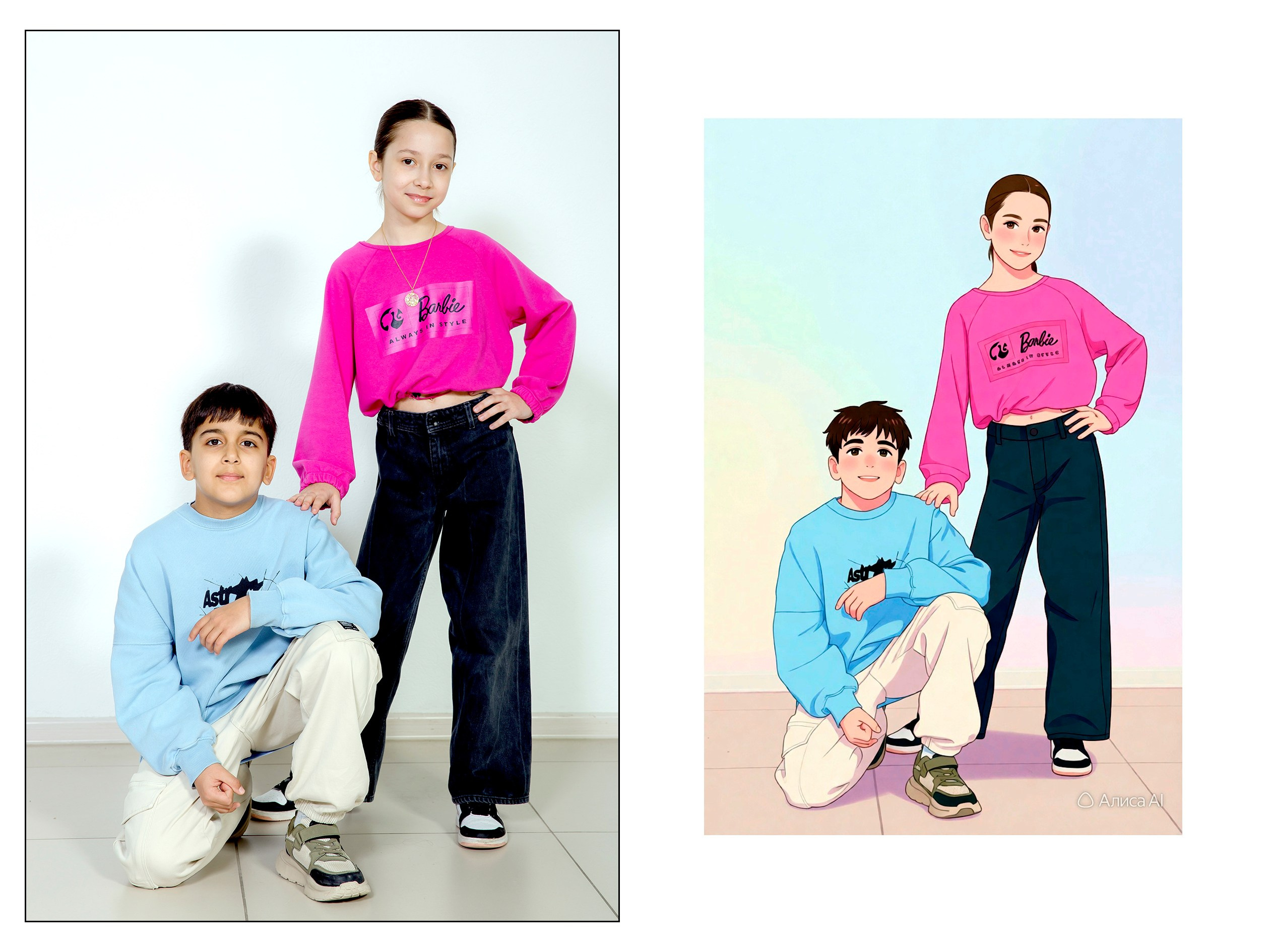 4А в СТУДИИ + АНИМЕ от ИИ Алиса. Семейный фотограф в Новороссийске Игорь Белослюдцев